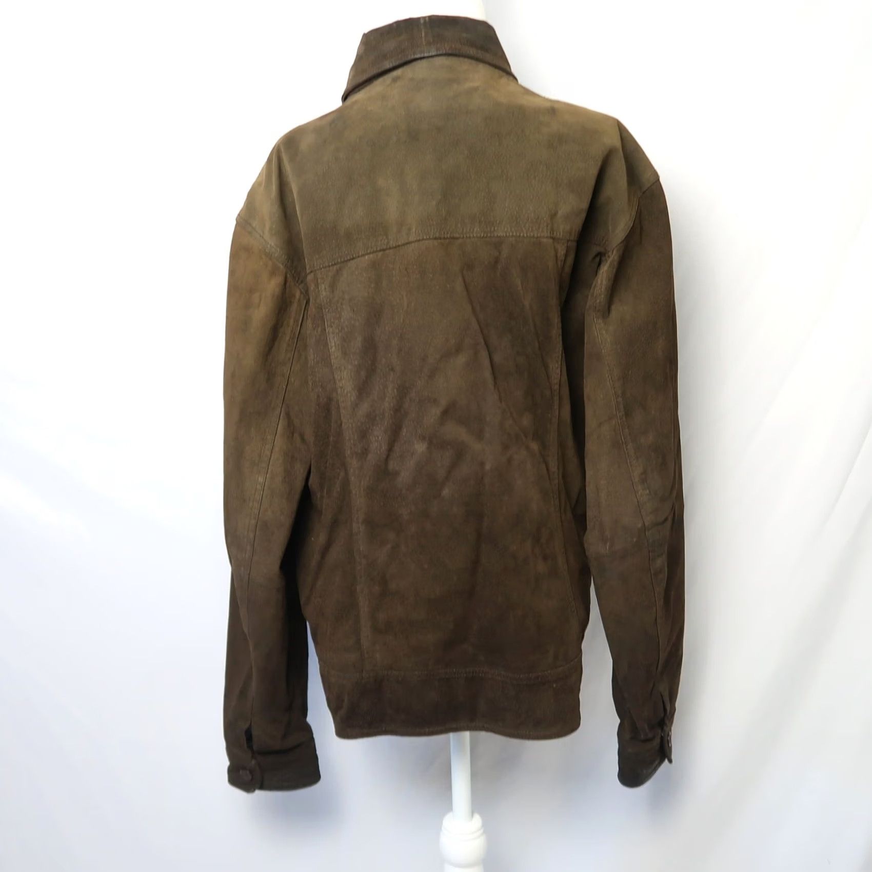 Olive VINTAGE Penman's bomber jacket L Green suede leather zip front Mens 1990s Size US L / EU 52-54 / 3 - 4 Thumbnail