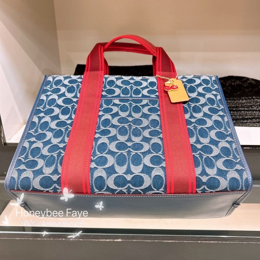 Coach Smith Tote Bag In Signature Denim CY698 Size ONE SIZE - 6 Thumbnail