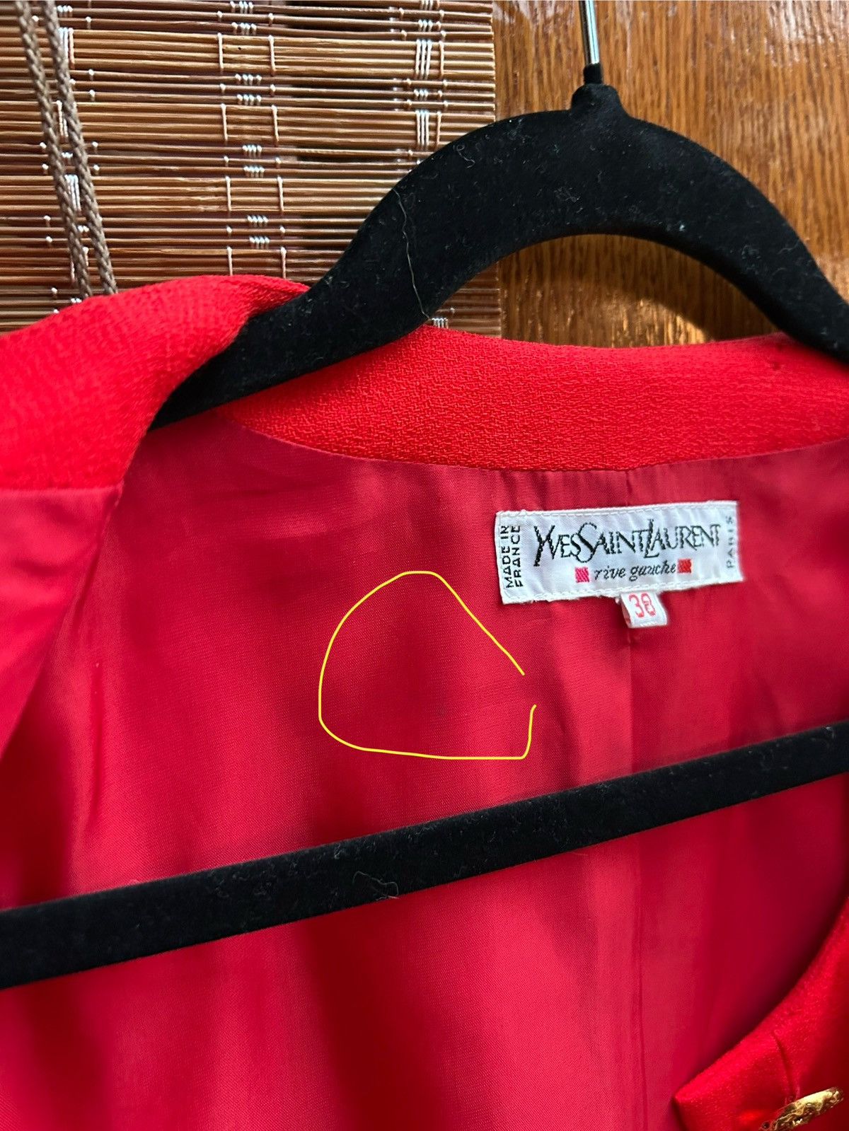 Yves Saint Laurent 70s Yves Saint Laurent Rive Gauche Red Blazer Gold Buttons Size S / US 4 / IT 40 - 19 Thumbnail