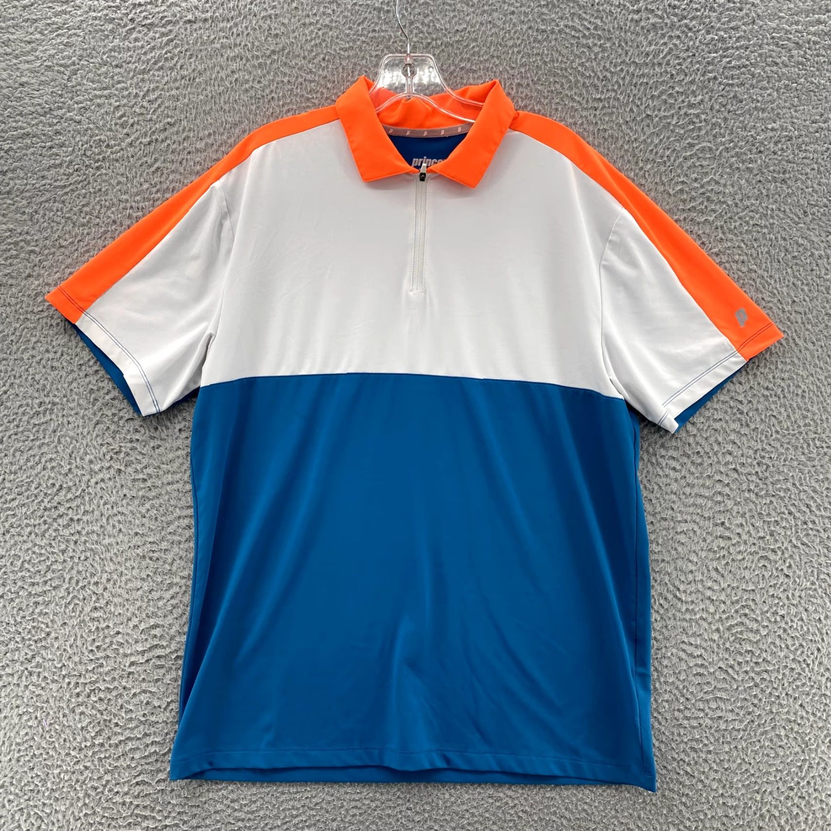 Prince Prince 1/4 Zip Polo Pullover Men's Medium Blue Orange Sportswear Tennis Core Ace Shirt Size US M / EU 48-50 / 2 - 2 Thumbnail