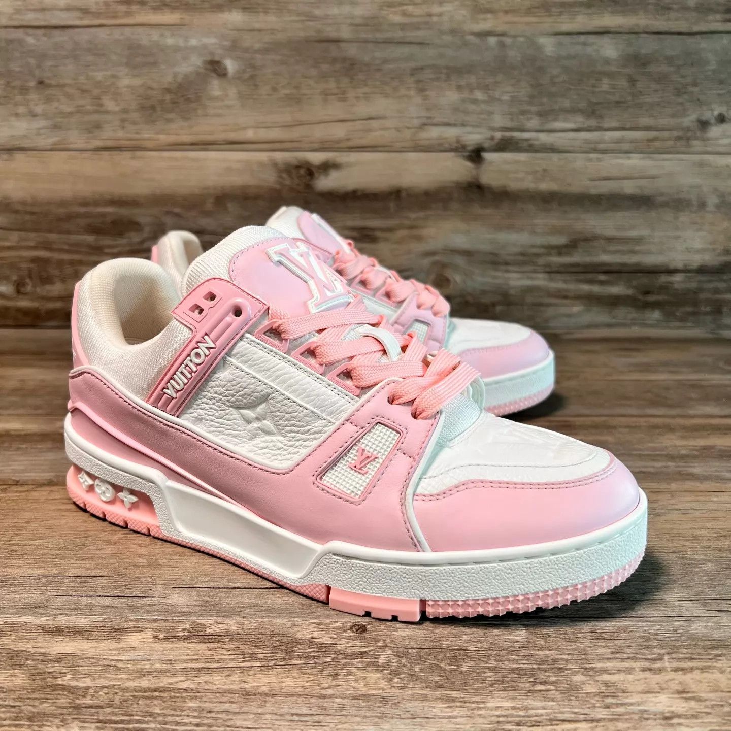 Louis Vuitton LV Trainer 25 Pink/White 37 97% NoBox NoFlaws MinorSoleWear Size US 6.5 / IT 36.5 - 2 Thumbnail