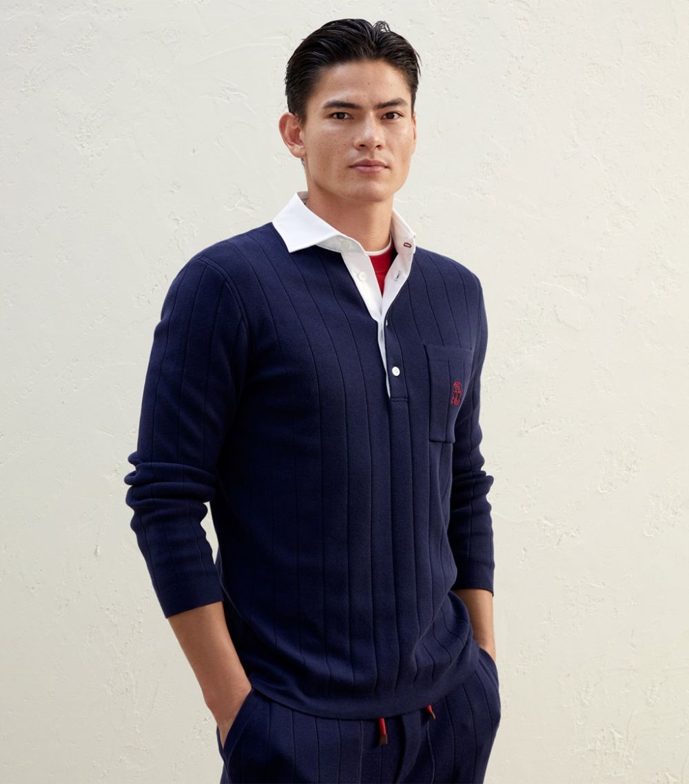 image of Brunello Cucinelli O1W1Db10524 Sweater In Dark Blue, Men's (Size XS)