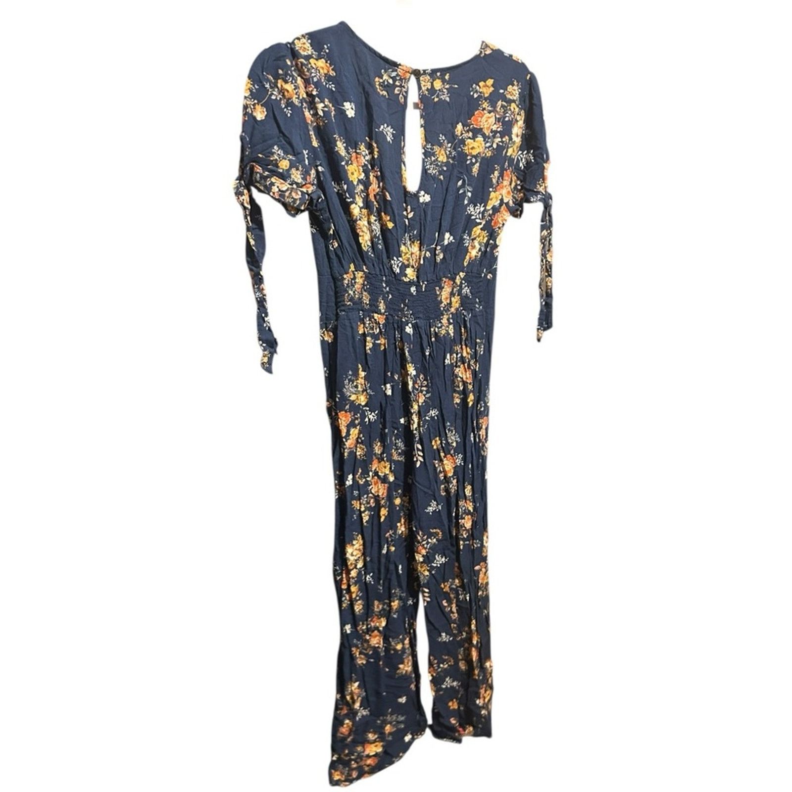 Other Xhilaration Blue Yellow Floral Romper V-Neckline Size M Size 30" / US 8 / IT 44 - 7 Thumbnail