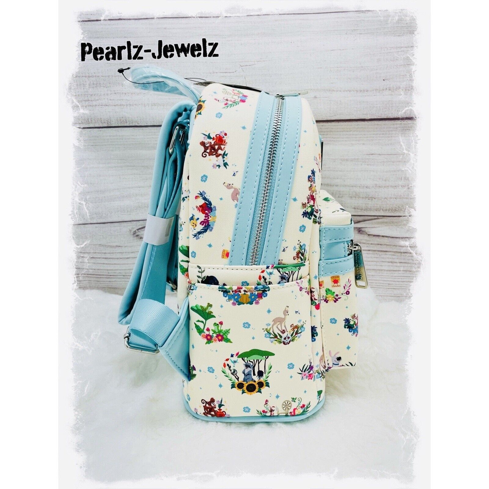 Disney Loungefly Princess Companion Friends Floral Mini Backpack Bo Size ONE SIZE - 3 Thumbnail