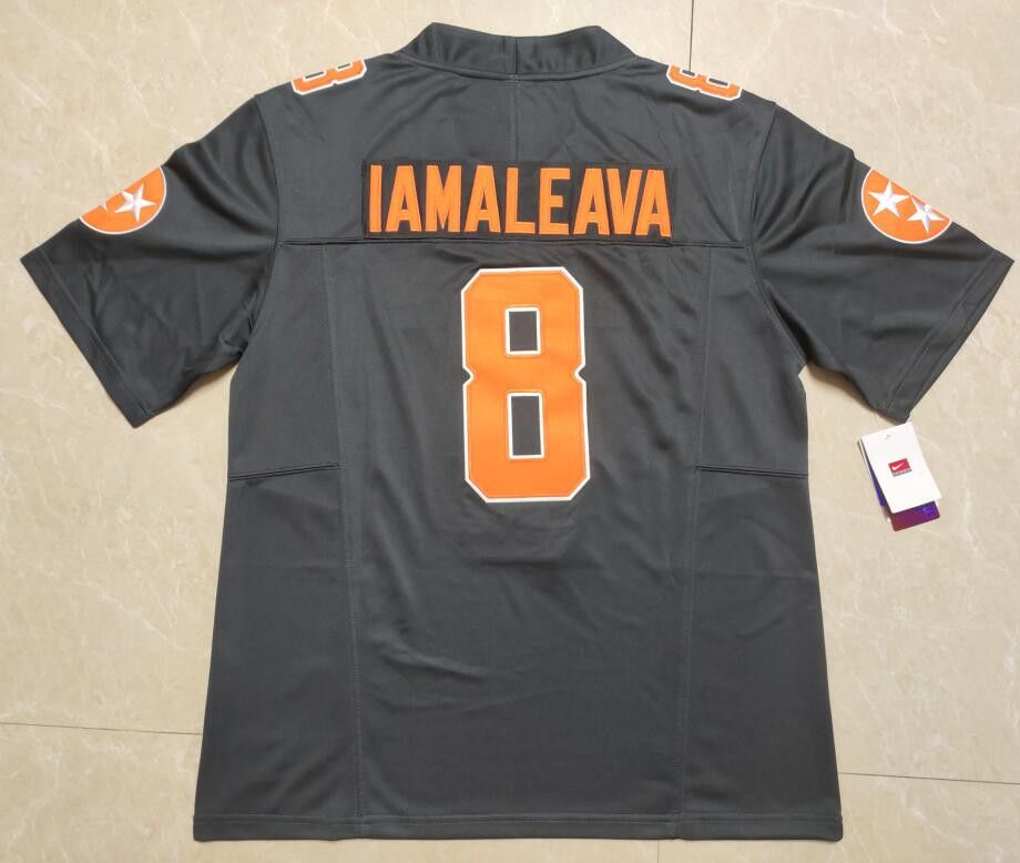 Men's Tennessee Volunteers #8 Nico Iamaleava Grey Jersey