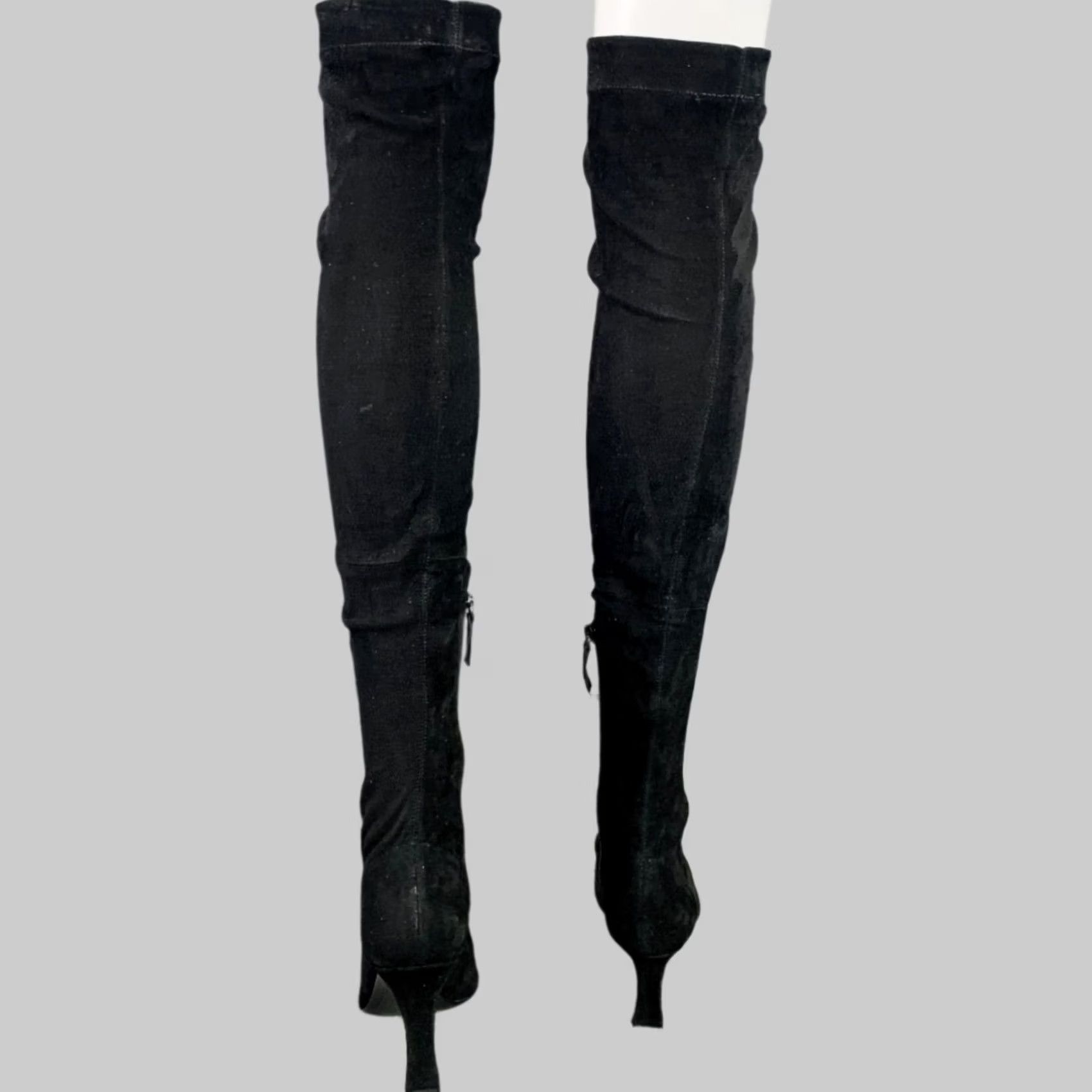 The Row THE ROW Boots Black Suede Square Toe Thigh High 7.5 WOMEN IT 37.5 Fashion Boots Size US 8 / IT 38 - 3 Thumbnail