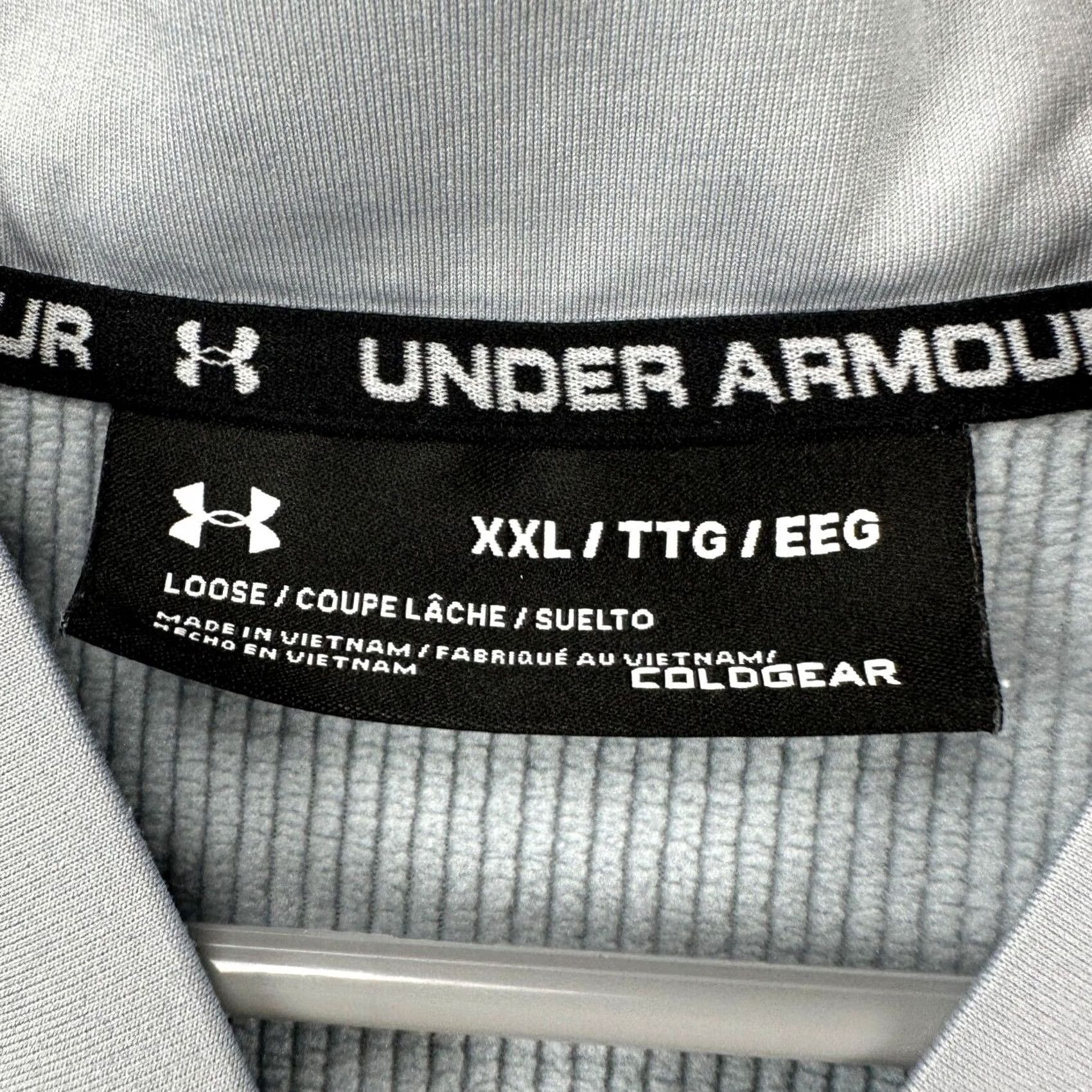 Under Armour Under Armour Jacket Mens 2XL ColdGear Colorblock Half Zip Pullover Gray/White Long Sleeve Athletic Sportswear Size US XXL / EU 58 / 5 - 5 Thumbnail