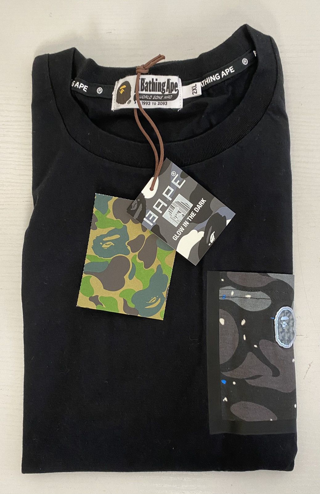 image of Bape Space Camo Pocket Tee in Black, Men's (Size 2XL)