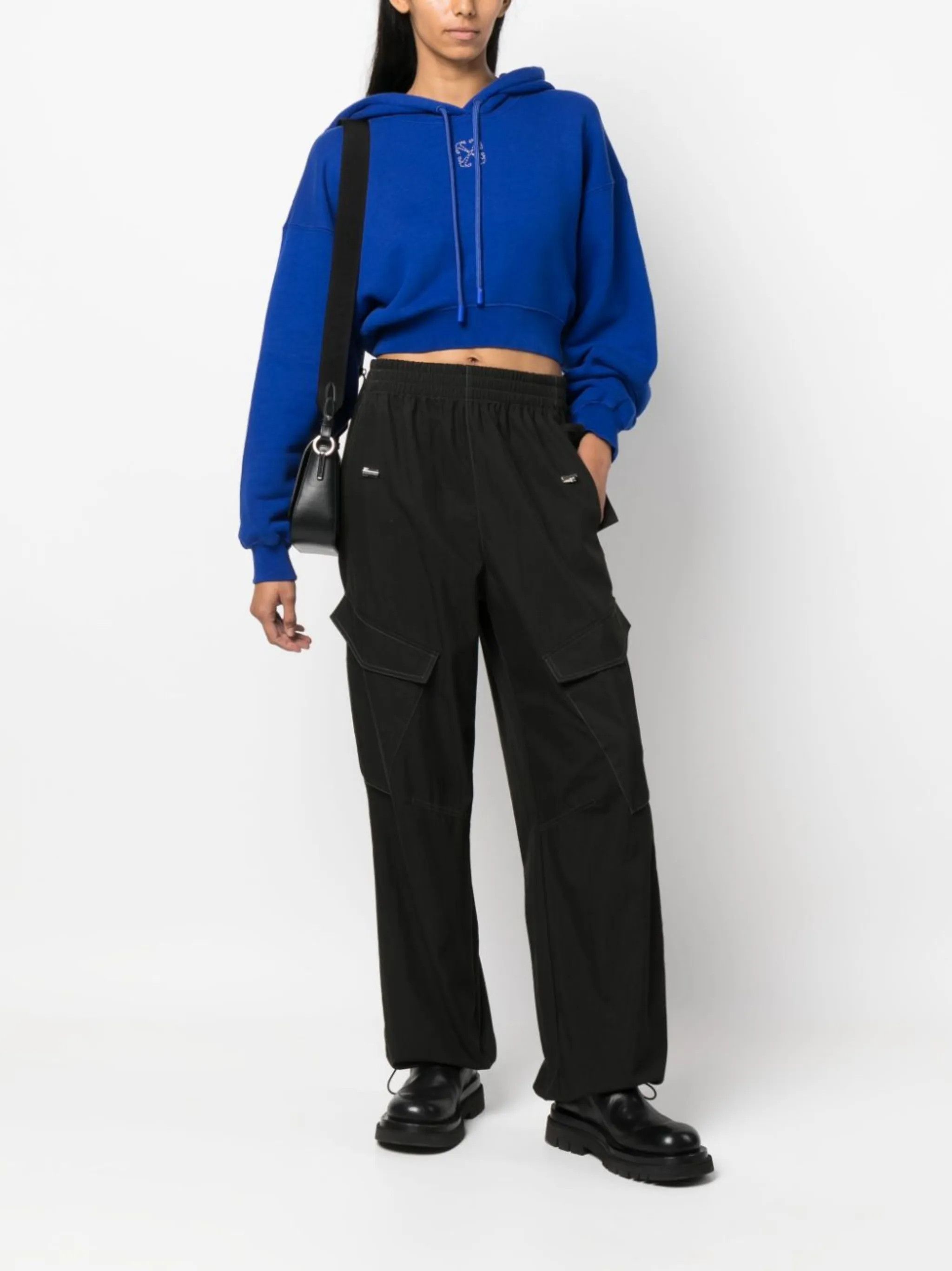 Off-White o1gr1nt0425 Embr Mini Arrow Crop Hoodie in Blue Size US S / EU 44-46 / 1 - 2 Thumbnail