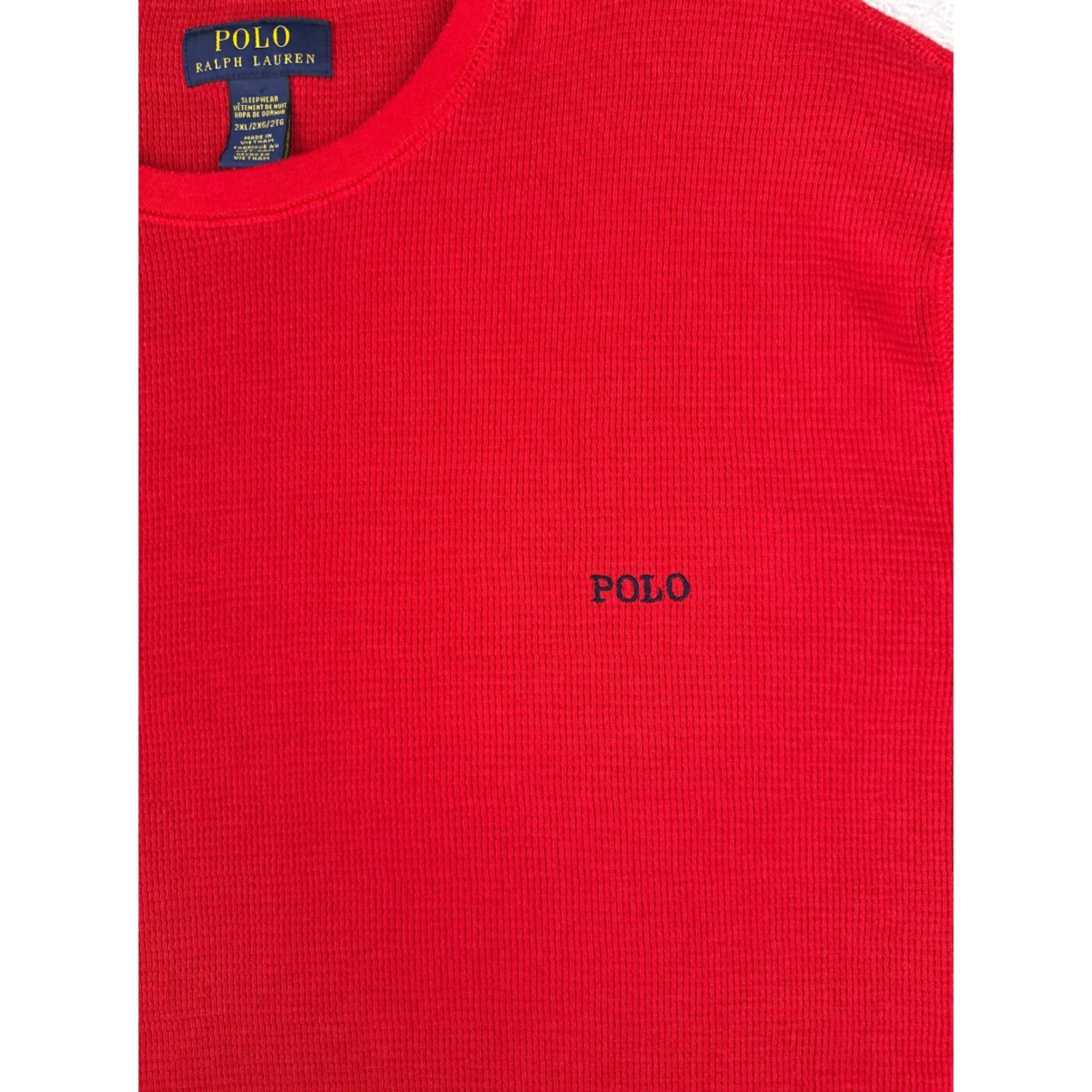 Polo Ralph Lauren Polo Ralph Lauren Shirt Men 2XL Red Thermal Knit Crew Neck Logo Long Sleeve - Regular Fit, Cotton, Vintage? No (Adult) Size US XXL / EU 58 / 5 - 6 Thumbnail