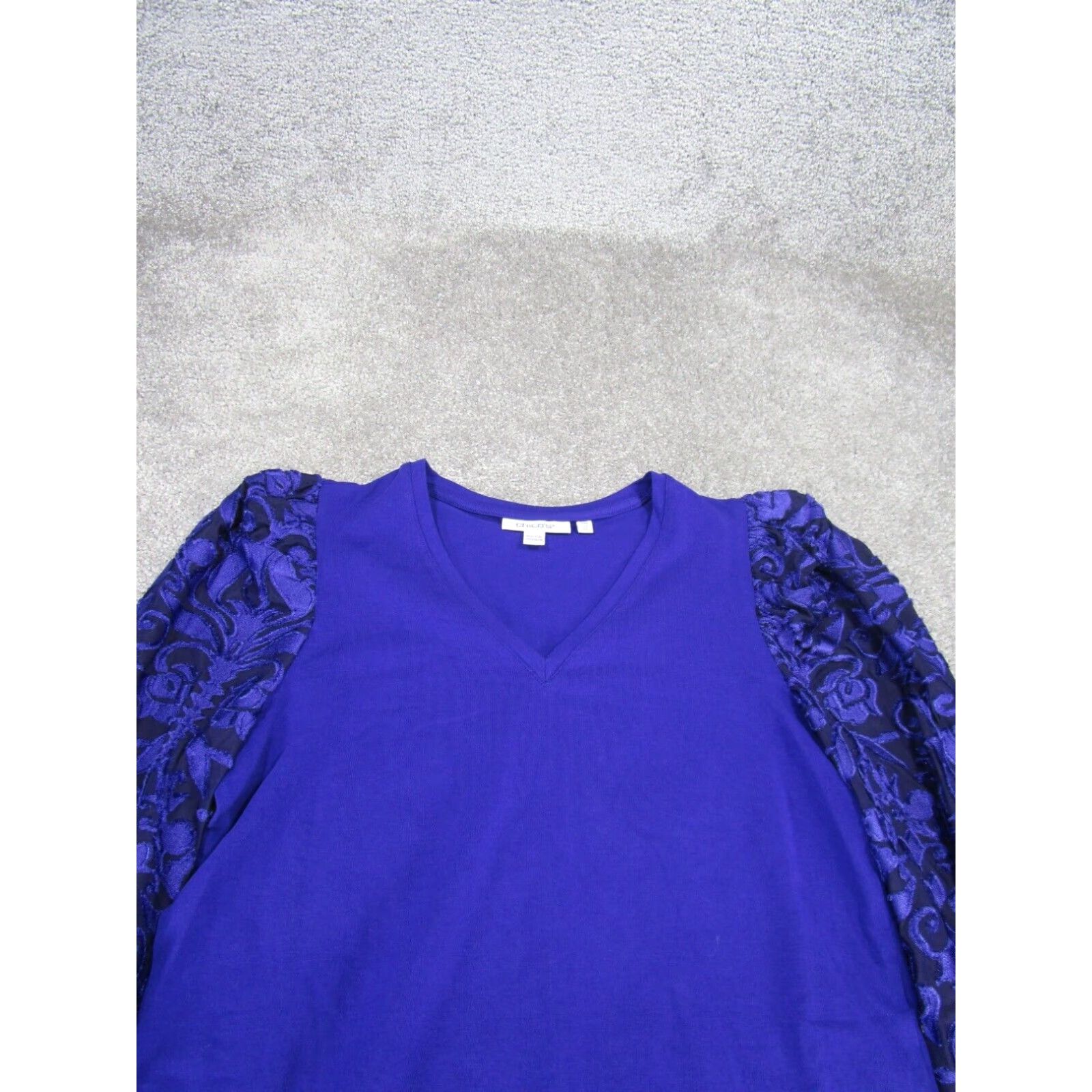 Vintage Womens Long Sleeve Shirt Chico's 00 Extra Large XL Fashion Knit Tee Purple Size XXS / US 00 / IT 34 - 2 Thumbnail