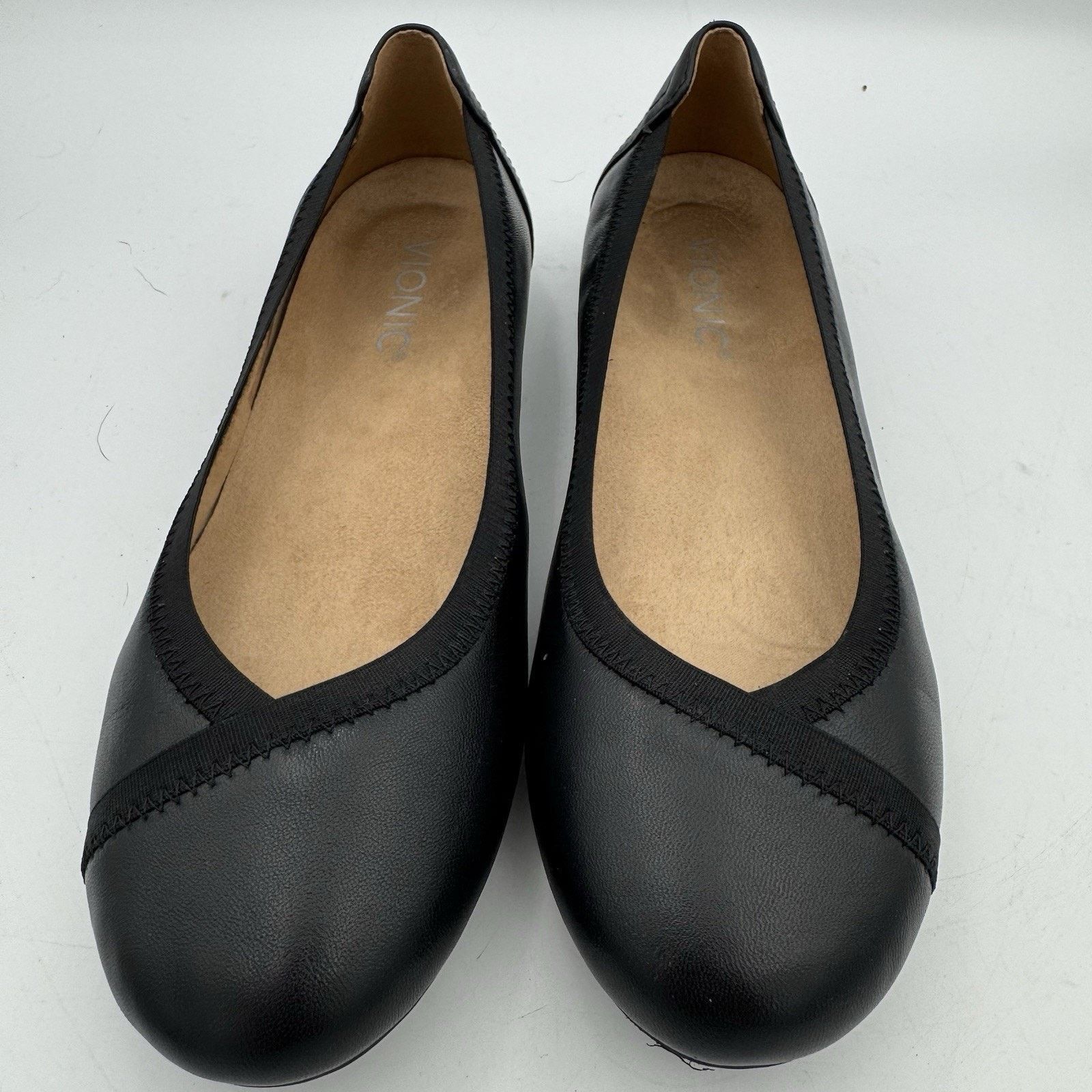 Vionic Vionic Women's Caroll Black Leather Ballet Flats Shoes Sz 6 Size US 6 / IT 36 - 2 Thumbnail