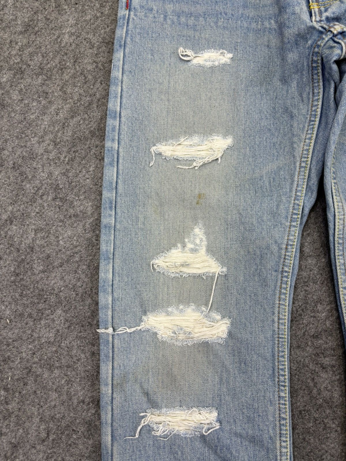 Japanese Brand 💥Insane 90s Style💥Rolling Craddle Distressed Denim K33 Size US 29 - 6 Thumbnail