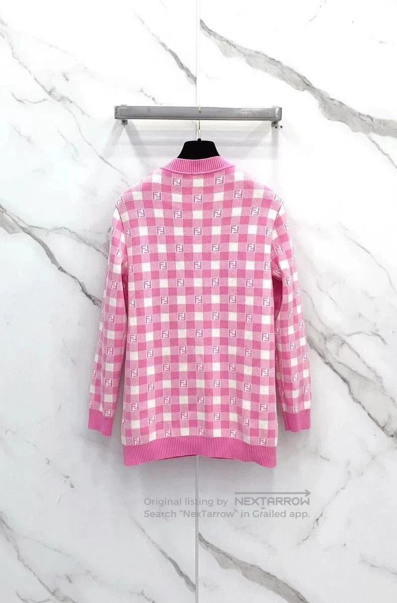 Fendi Fendi Pink F-Logo V-Neck Knit Cardigan. Size US XS / EU 42 / 0 - 2 Thumbnail