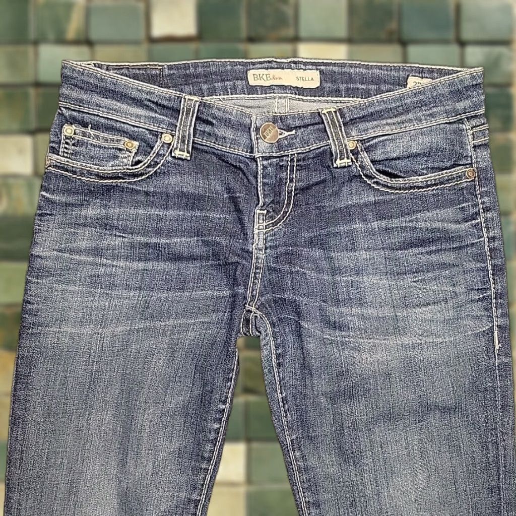 BKE VINTAGE Bke Jeans Womens 27x31.5 Blue Denim Stella Thick Whipstitch Western Cowboy Pants Size 27" / US 4 / IT 40 - 1 Thumbnail