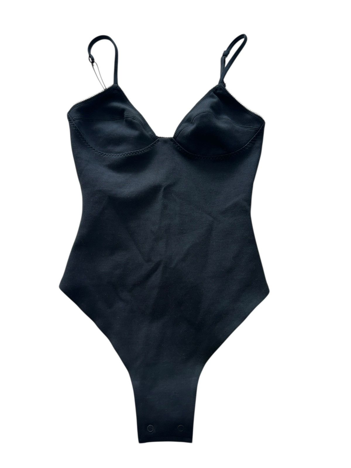 SKIMS Skims Cotton Shapewear Thong Bodysuit XXS Eclipse NWT Size XXS / US 00 / IT 34 - 8 Thumbnail
