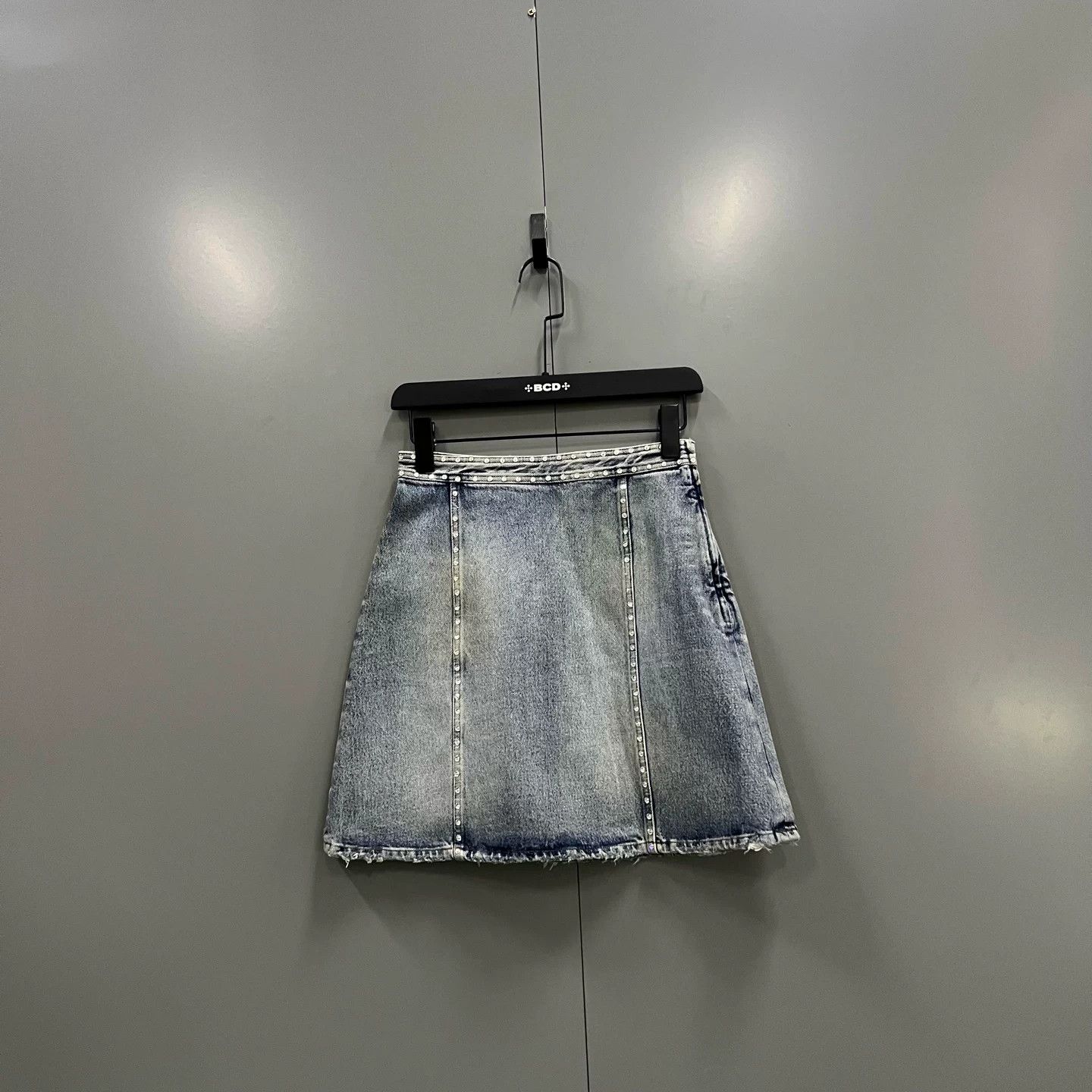 Miu Miu Miu Miu Crystal Denim Skirt Size 36" / US 14 / IT 50 - 1 Thumbnail