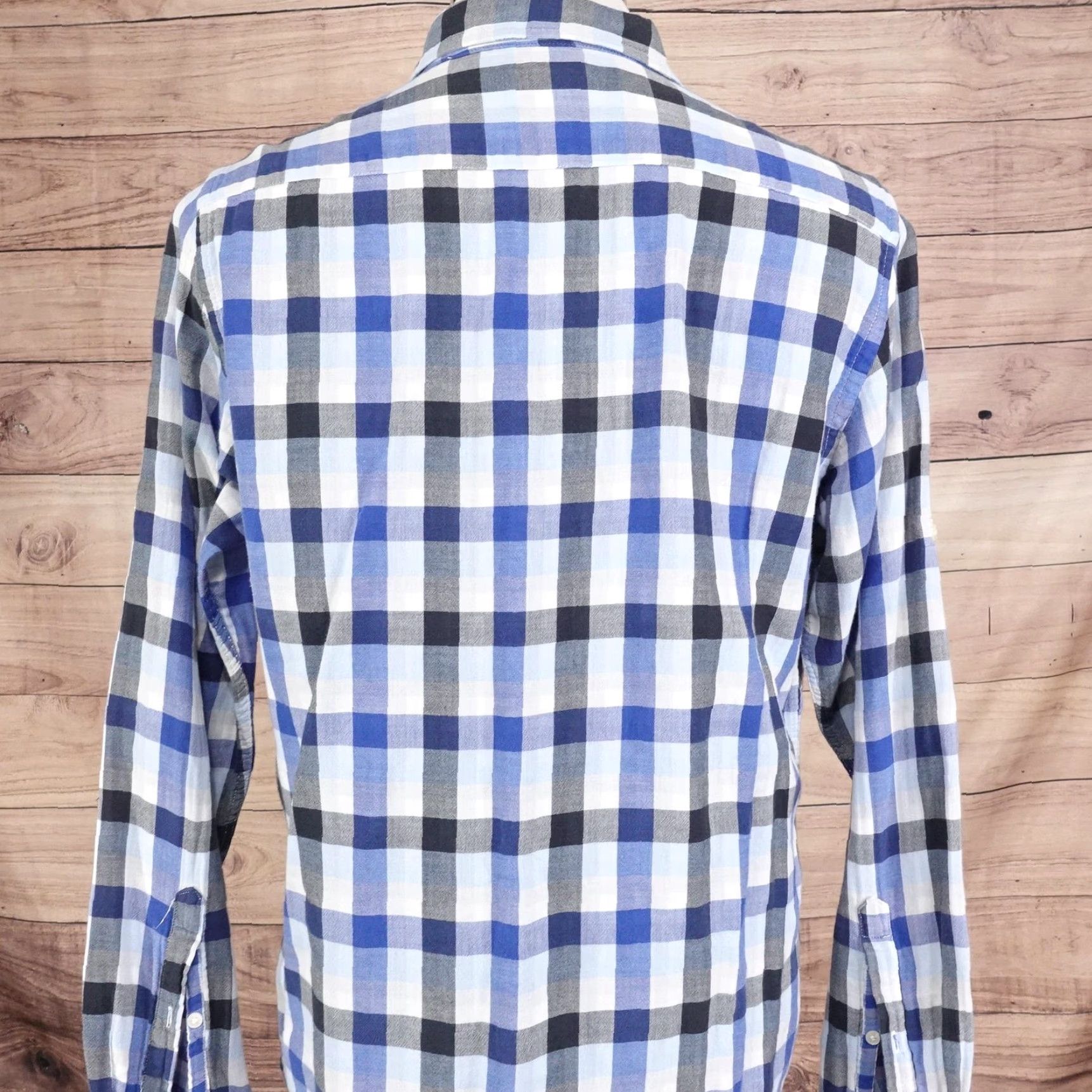Ben Sherman Ben Sherman Shirt Mens XL Blue Plaid Button Front Long Sleeve Cotton Casual Size US XL / EU 56 / 4 - 5 Thumbnail