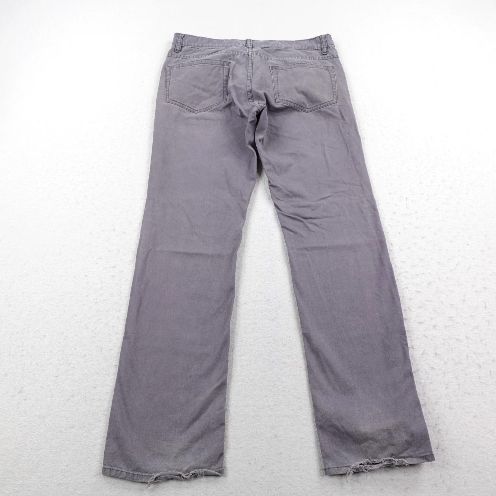 RVCA RVCA Pants Mens 33 Gray Chino Distressed Grunge Skater Leather Leo Romero Size US 33 - 5 Thumbnail