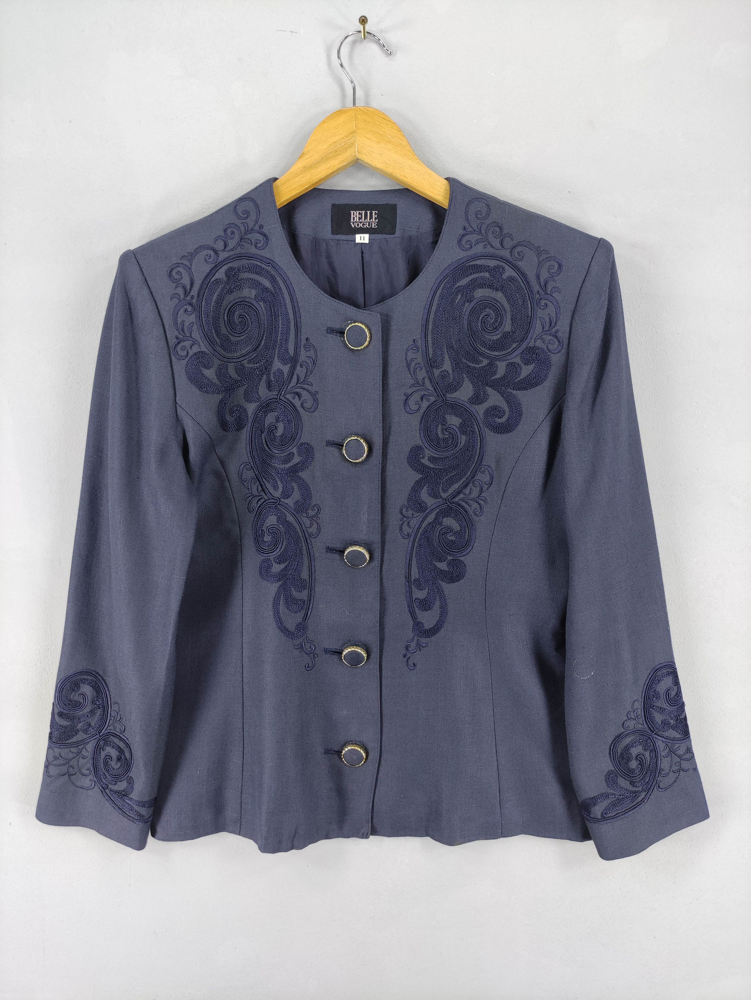 Vintage Vintage Belle Vogue Flowers Embroidered Jacket Size S / US 4 / IT 40 - 1 Thumbnail