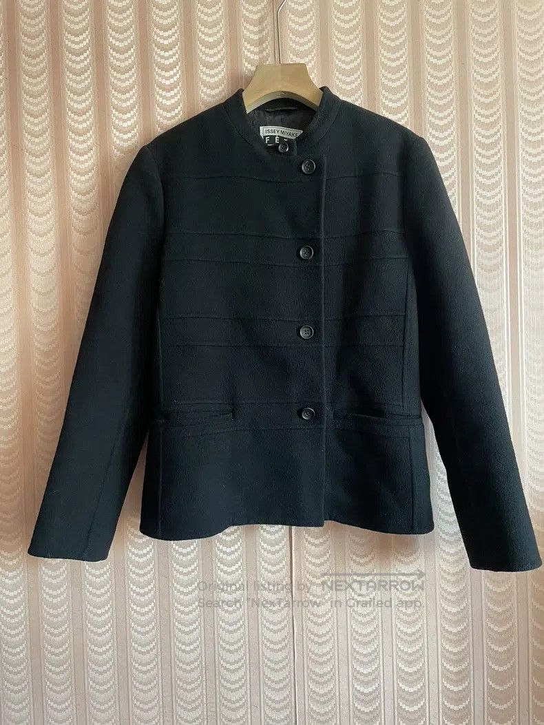 Issey Miyake Issey Miyake Black Wool Coat Jacket Size S / US 4 / IT 40 - 1 Thumbnail