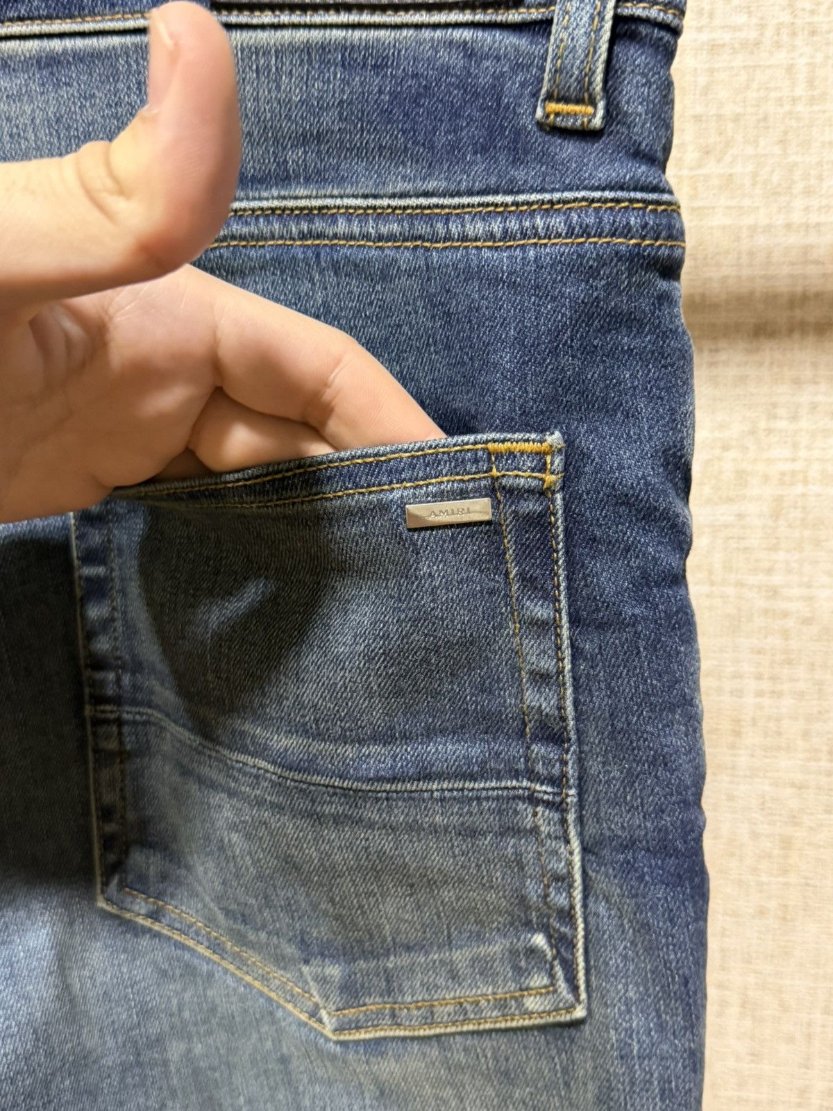 Amiri AMIRI BLUE SHOTGUN SLIM FIT JEANS Size US 32 / EU 48 - 6 Thumbnail