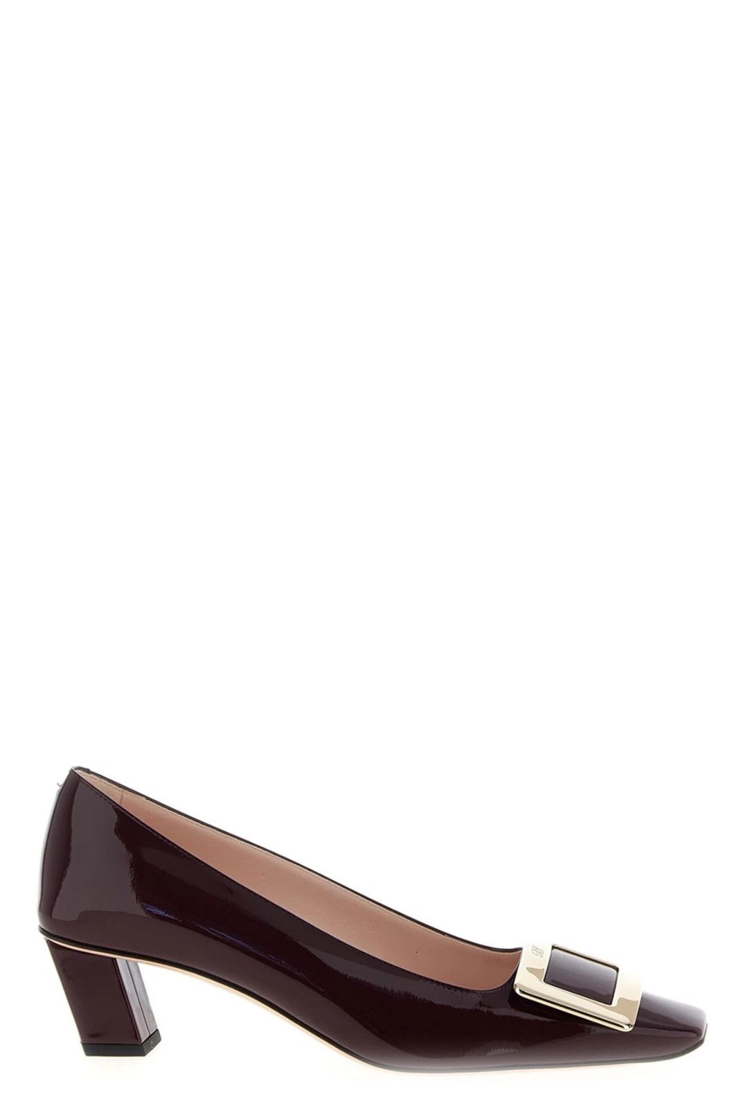 Roger Vivier Belle Vivier Bordeaux Patent 45mm Pumps New
