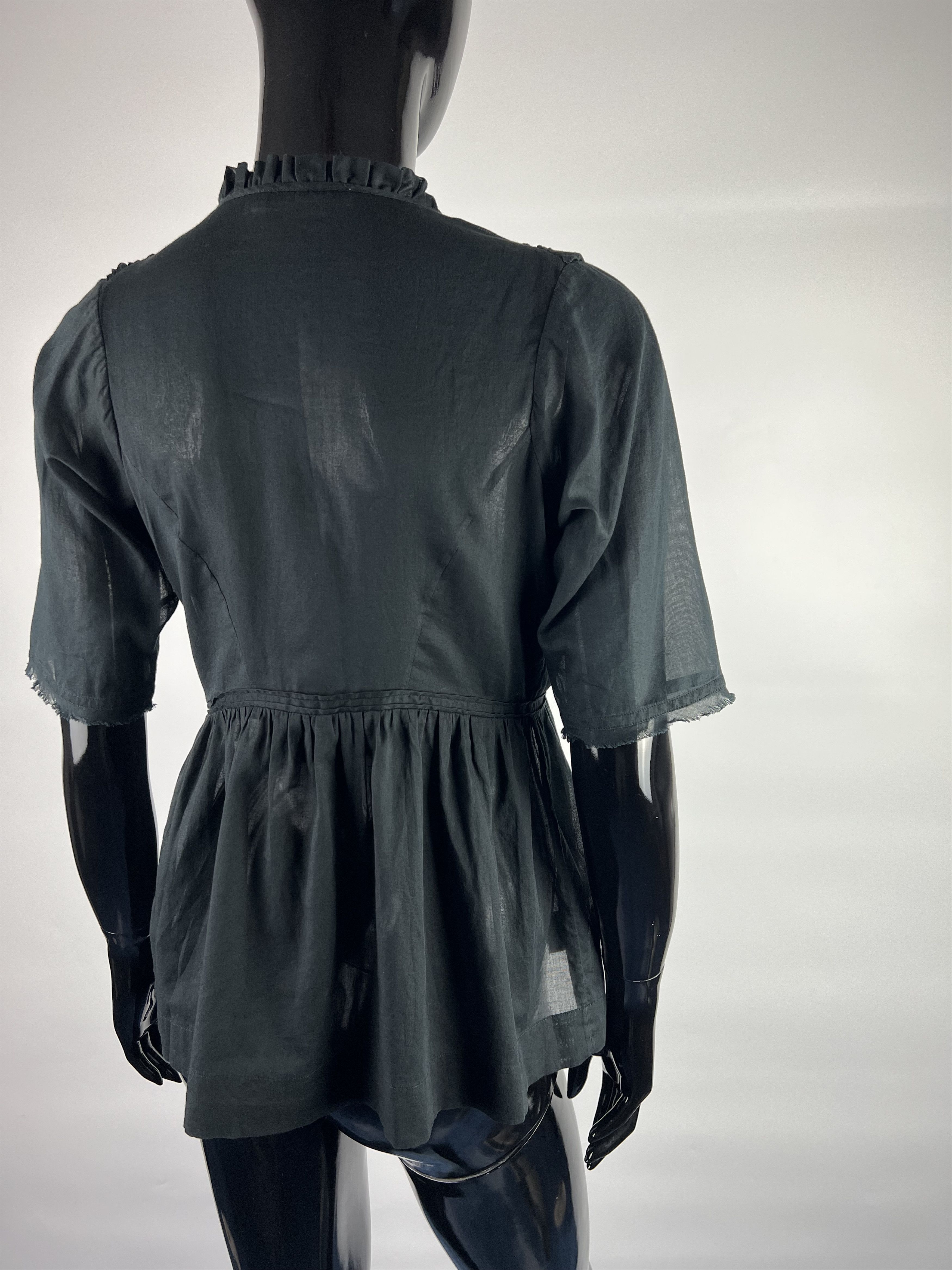 Jil Sander Jil Sander Women's Black Cotton Blouse Top Size XS/S Size S / US 4 / IT 40 - 5 Thumbnail