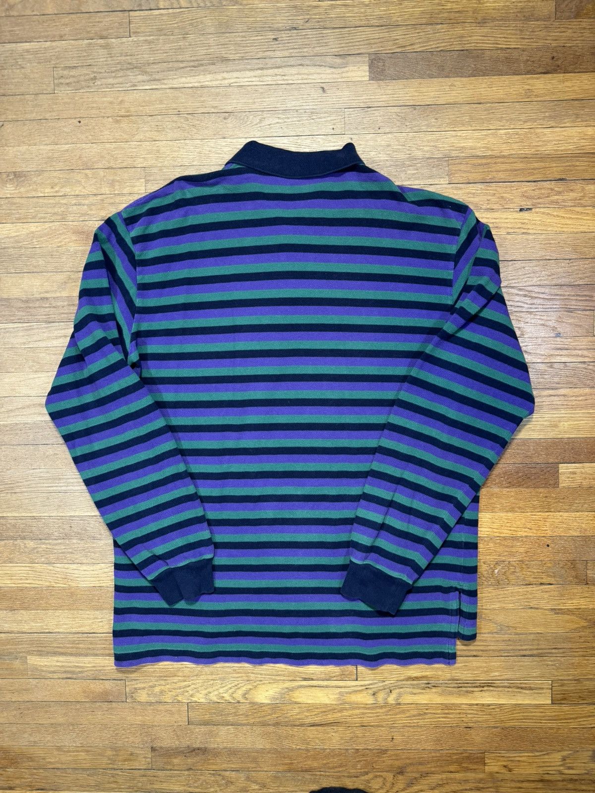 Polo Ralph Lauren × Vintage Vintage Polo Ralph Lauren Striped Rugby Size US XL / EU 56 / 4 - 2 Thumbnail