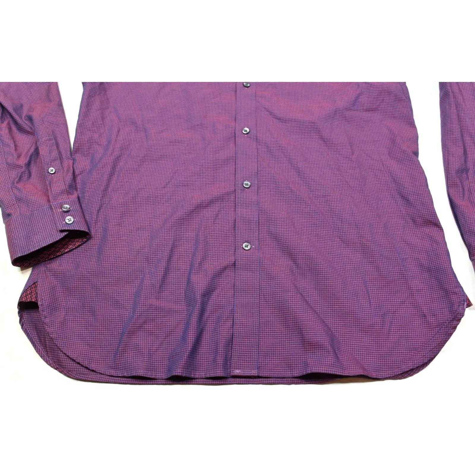 Ted Baker Ted Baker Endurance Shirt Mens 15.5 Purple Check Long Sleeve Button-Up Cotton Shirt Size US L / EU 52-54 / 3 - 4 Thumbnail