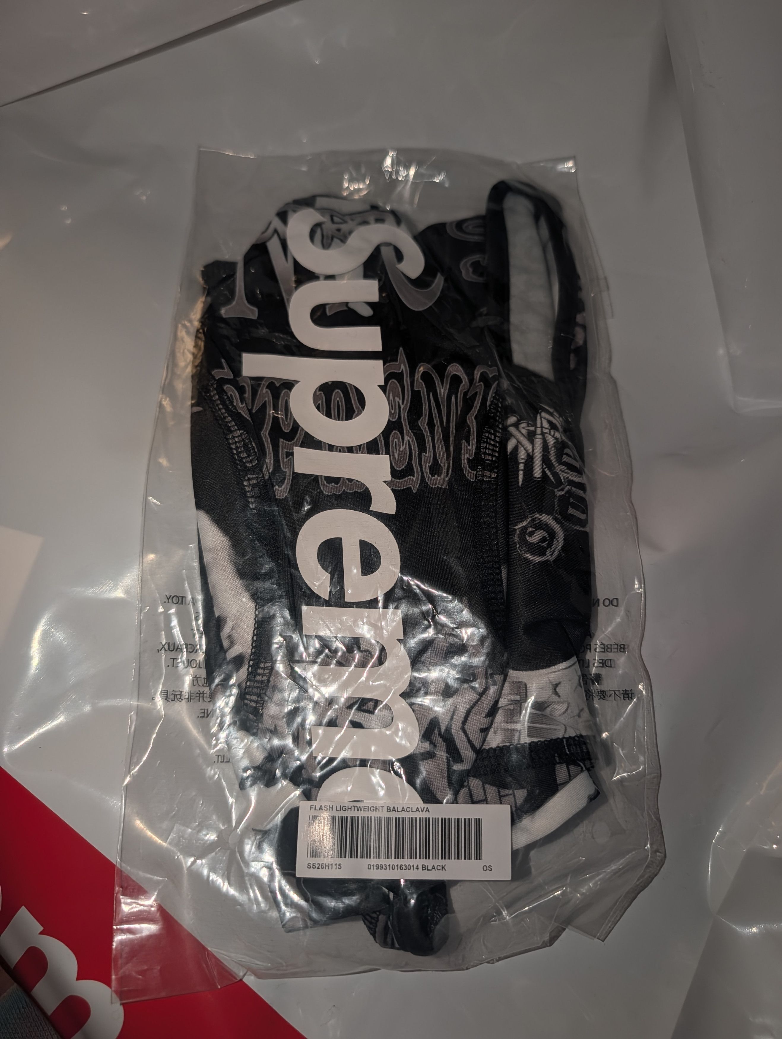 Supreme Supreme Flash Lightweight Balaclava Black SS26 In Hand Size ONE SIZE - 1 Thumbnail