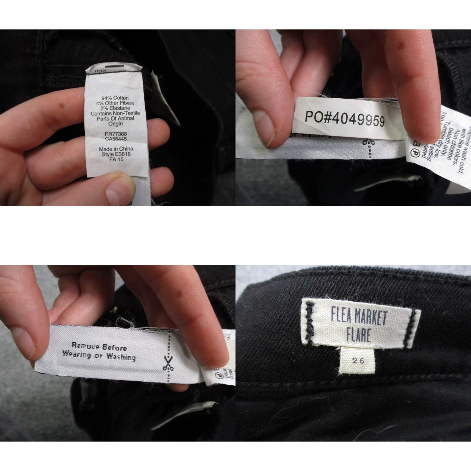 Madewell Madewell Jeans Women's 26 Black Denim Flare Bootcut Casual Wide Size 26" / US 2 / IT 38 - 8 Thumbnail