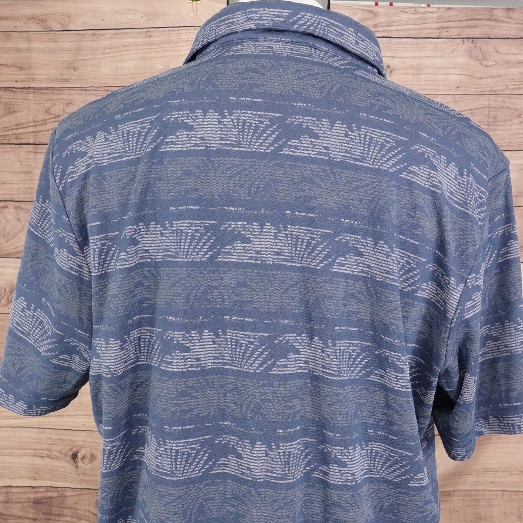 TravisMathew Travis Mathew Polo Shirt Mens 2XL Blue Geometric Patterned Golf Casual Performance Shirt Size US XXL / EU 58 / 5 - 5 Thumbnail