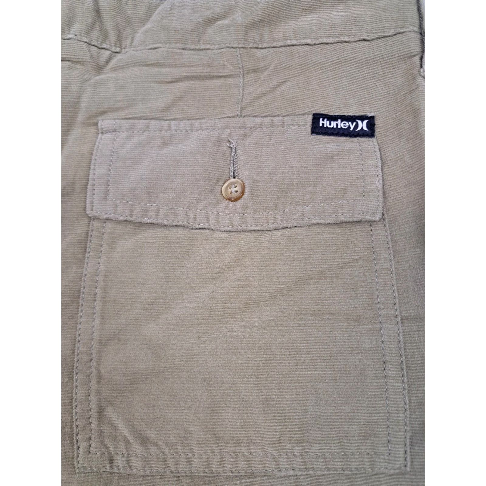 Hurley Hurley Corduroy Chino Walkshort Khaki Tan Mens Size 32 Inseam 9 Casual Beach Stretch Flat Front Zip Regular Pattern Solid 6707 Size US 32 / EU 48 - 4 Thumbnail