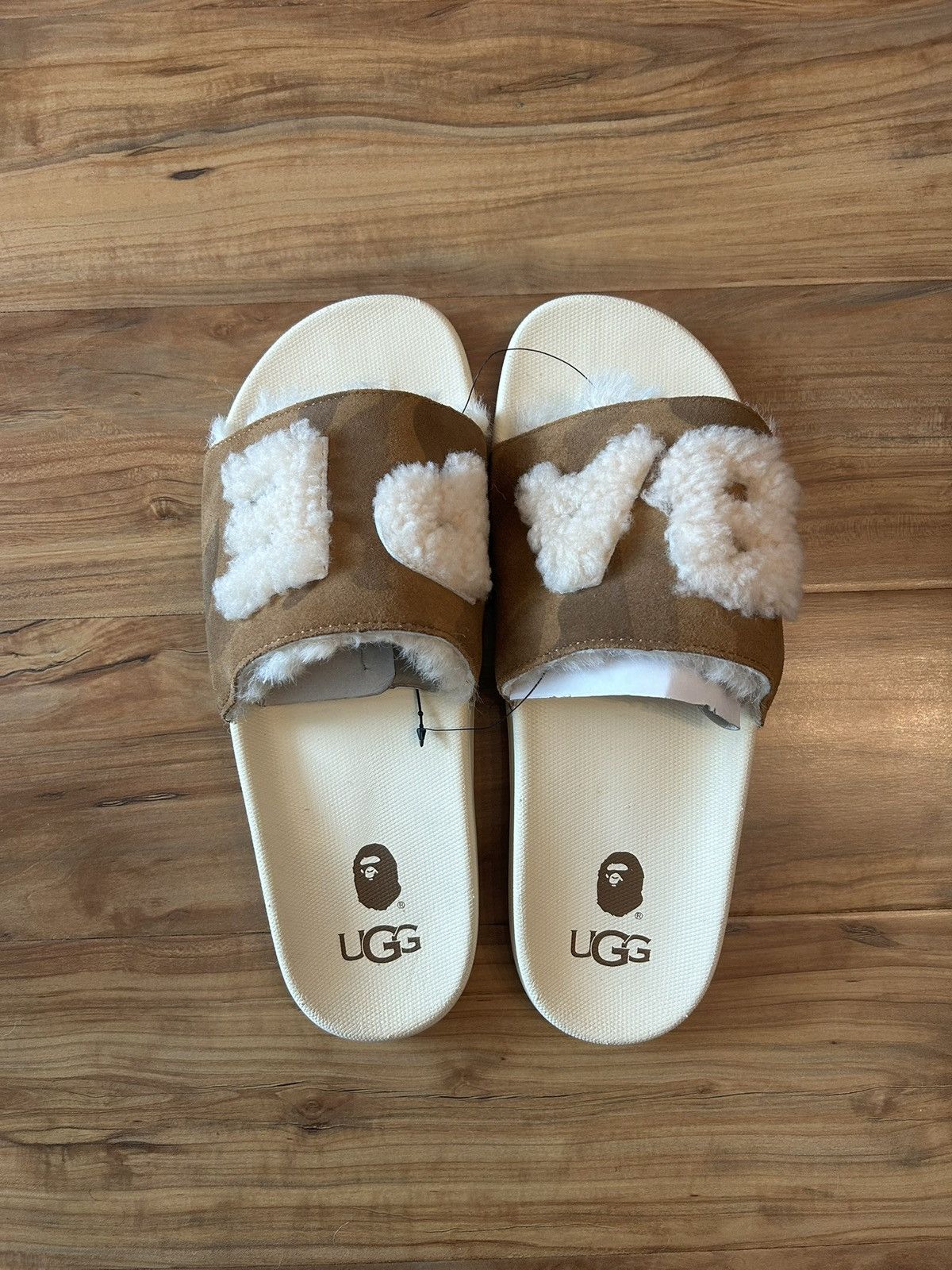 Bape × Ugg NEW RARE Bape x Uggs Fur Slides Size US 11 / EU 44 - 5 Thumbnail
