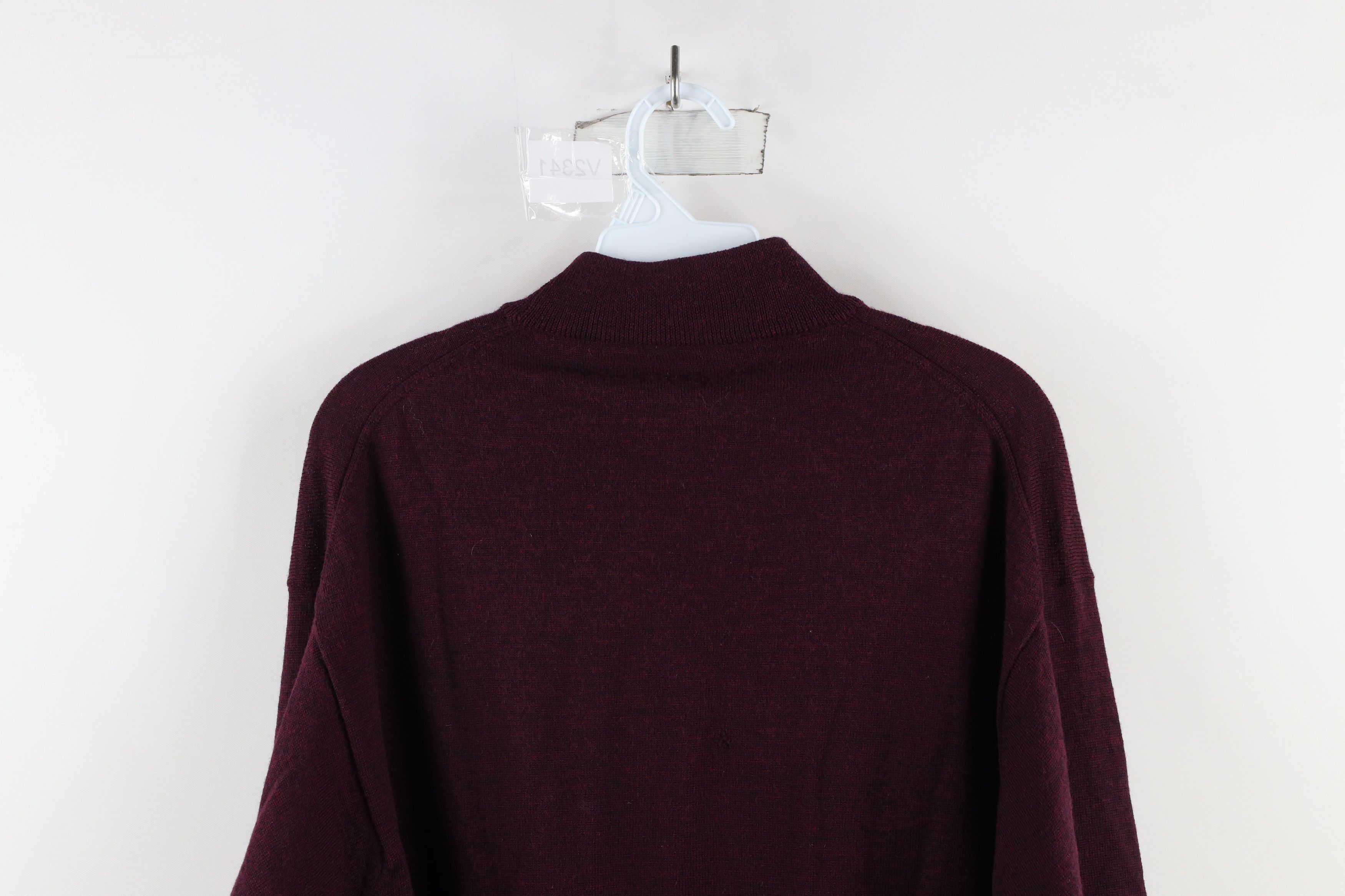 Vintage Vintage 90s Streetwear Merino Wool Knit Mock Neck Sweater Size US L / EU 52-54 / 3 - 9 Thumbnail