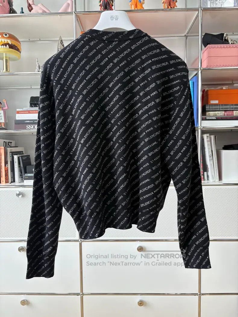 Balenciaga Balenciaga Black Logo Printed Round Neck Knitwear, Size 38 Size XS / US 0-2 / IT 36-38 - 3 Thumbnail