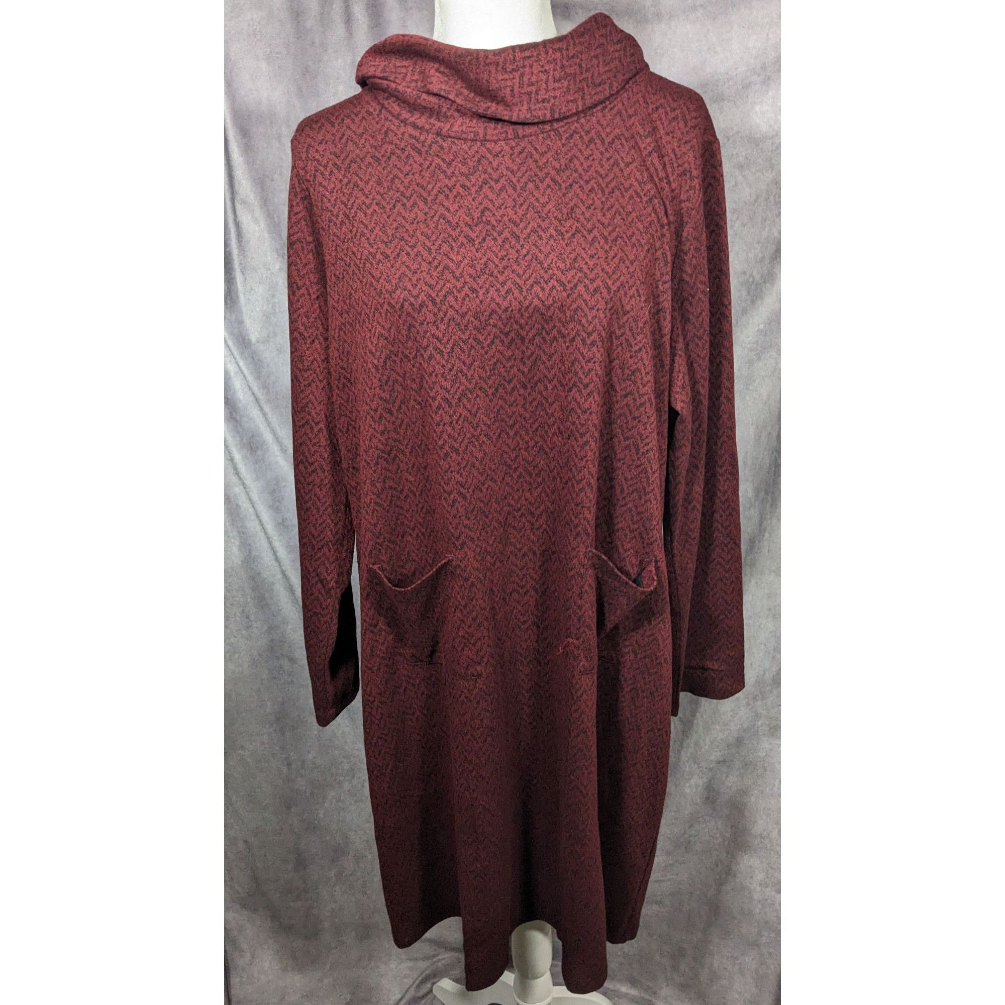 Other Appleseeds Red Cowl Neck Tunic Style Sweat Dress With Pocket Size XL / US 12-14 / IT 48-50 - 6 Thumbnail