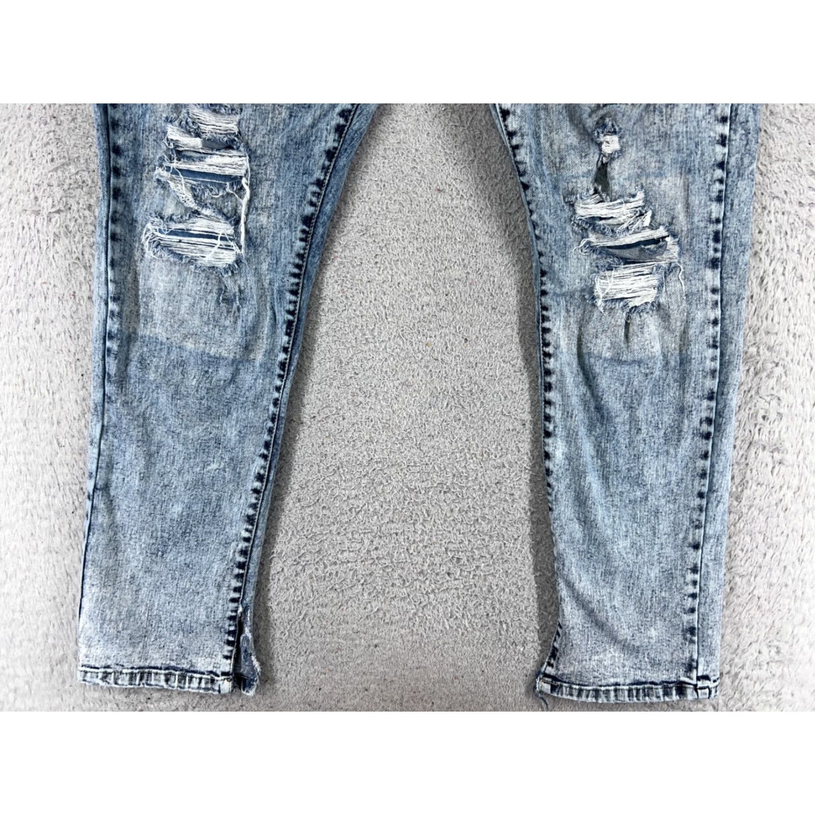 Ed Hardy VINTAGE Ed Hardy Jeans Mens 38 Blue Denim Distressed Tiger Paint Acid Wash 36x29 Size US 38 / EU 54 - 3 Thumbnail
