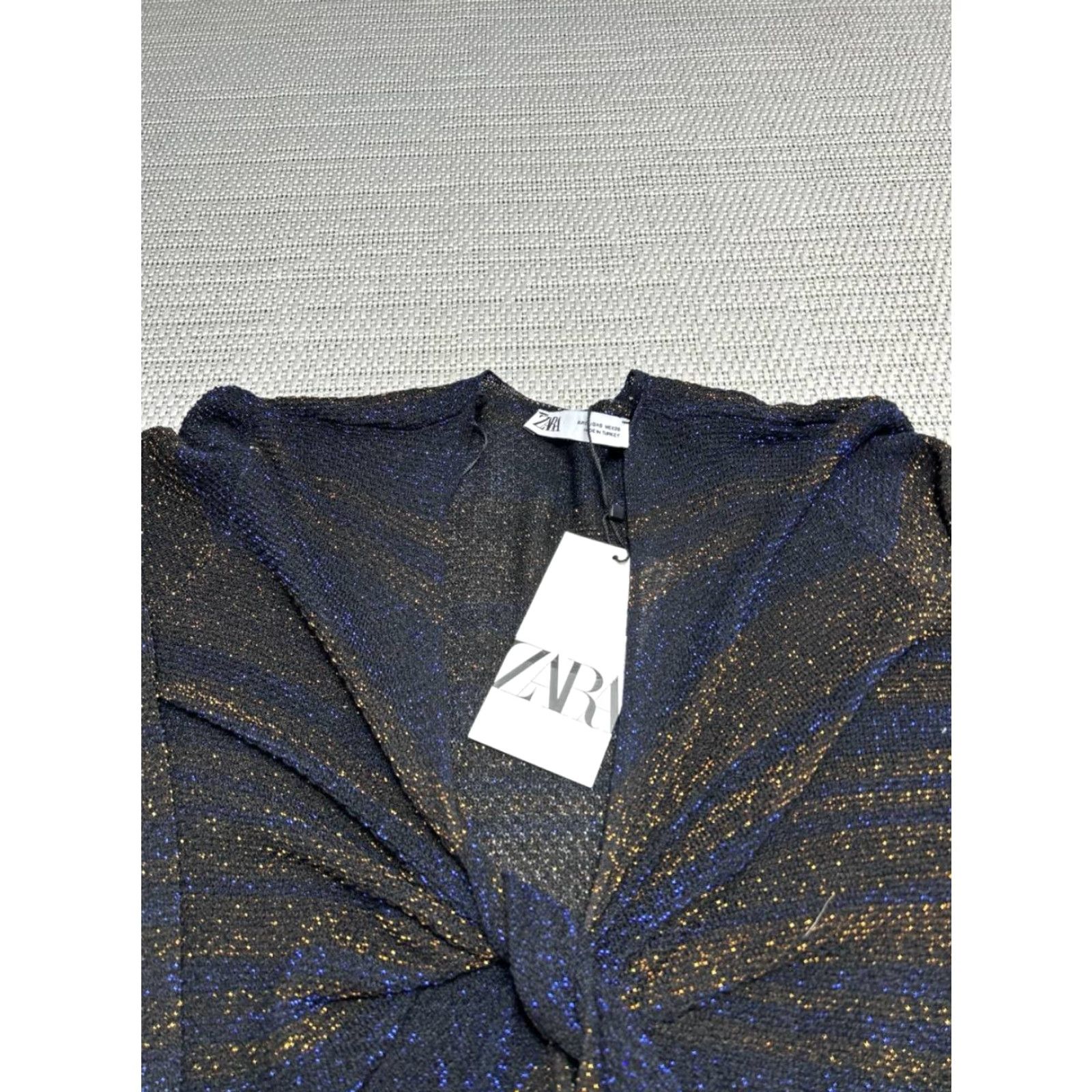 Zara Zara Dress Womens Small Blue Gold Wrap Blouson New Size S / US 4 / IT 40 - 2 Thumbnail