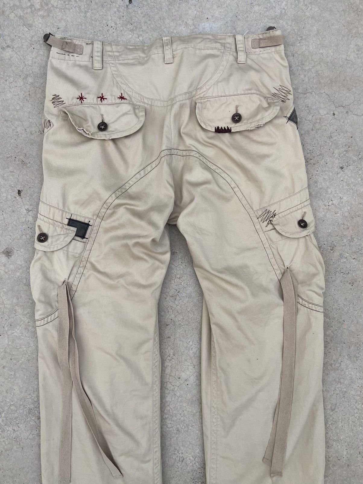If Six Was Nine 🔥 Crystal Bush Cargo pants bondage hysteria distressed Size US 35 - 12 Thumbnail