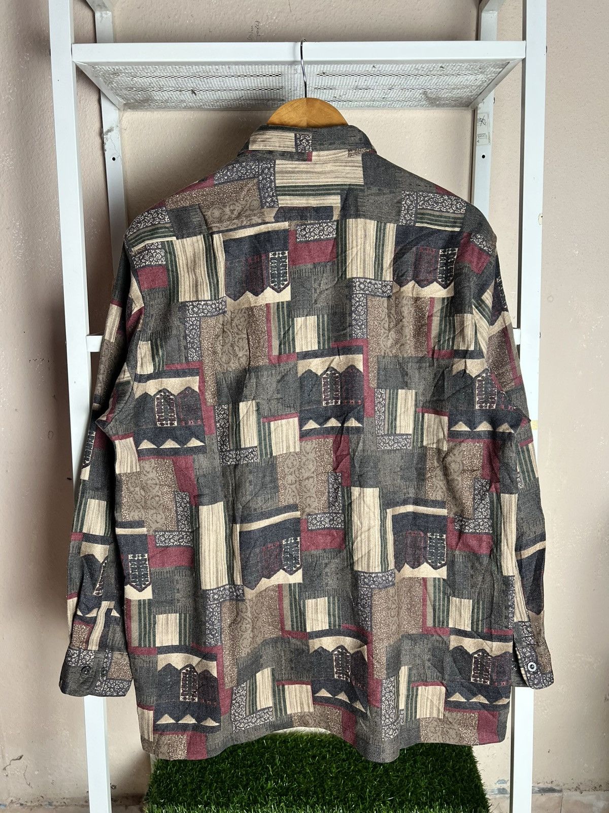 Other Vtg Glossy Abstract Pattern Button Up Shirt 90s Aesthetic Size US L / EU 52-54 / 3 - 8 Thumbnail
