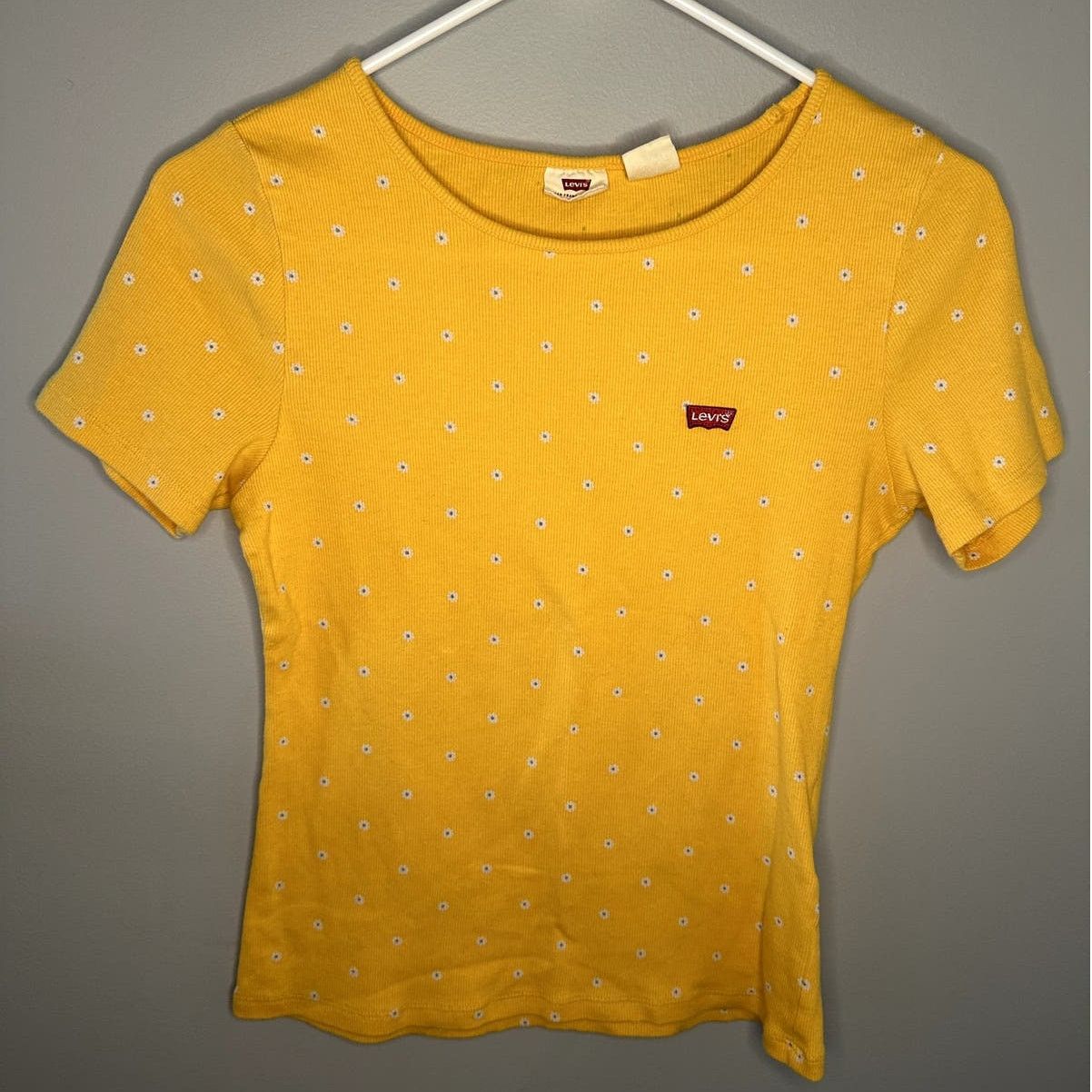 Levi's Levi's Daisy Floral Short Sleeve Ribbed Knit T-Shirt Honey M Size M / US 6-8 / IT 42-44 - 4 Thumbnail