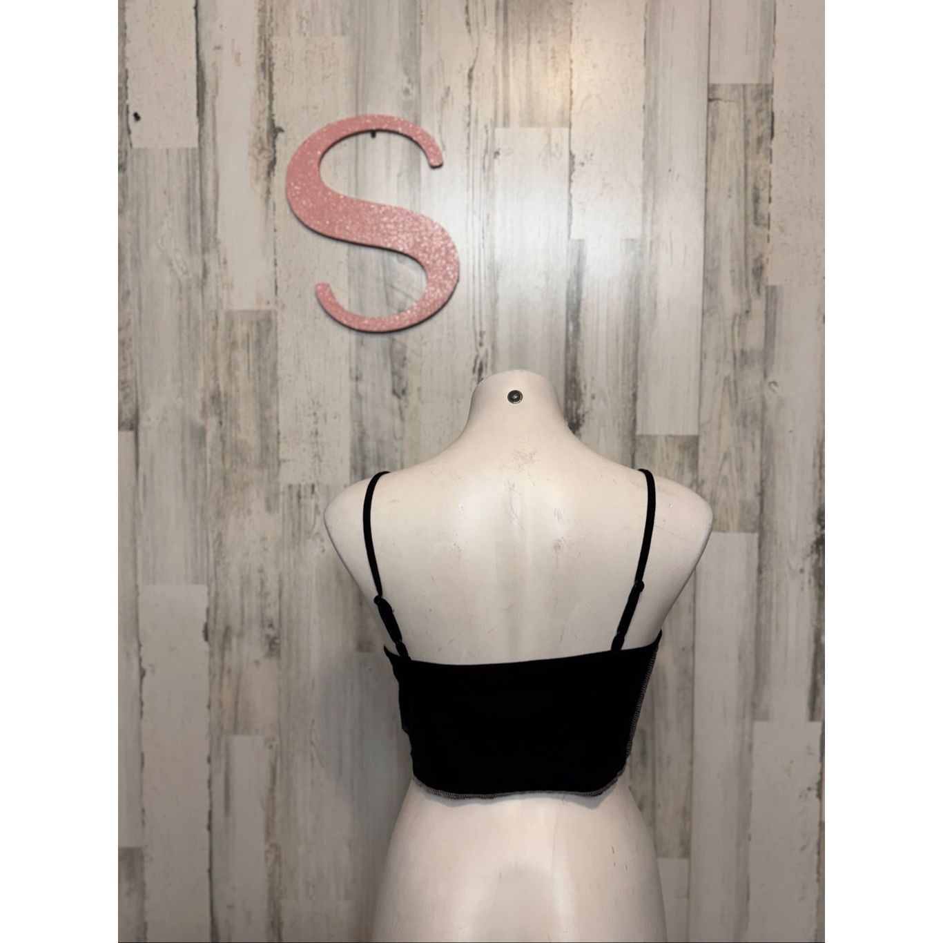 Other Black Contrast Stitch Corset Crop Top Women’s Small Bustier Size S / US 4 / IT 40 - 6 Thumbnail