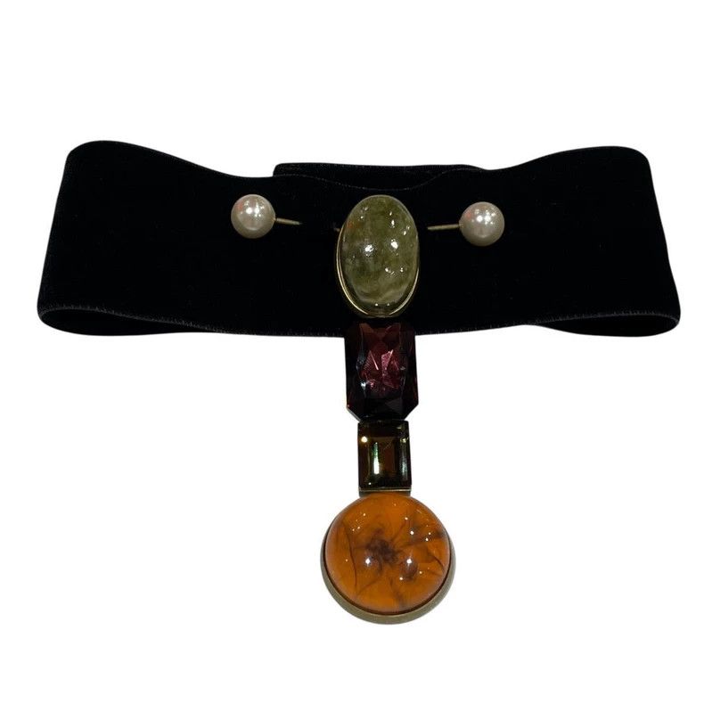 Dries Van Noten Dries van noten Velvet jewel chocker necklace 2505-Nextarro Size ONE SIZE - 2 Thumbnail
