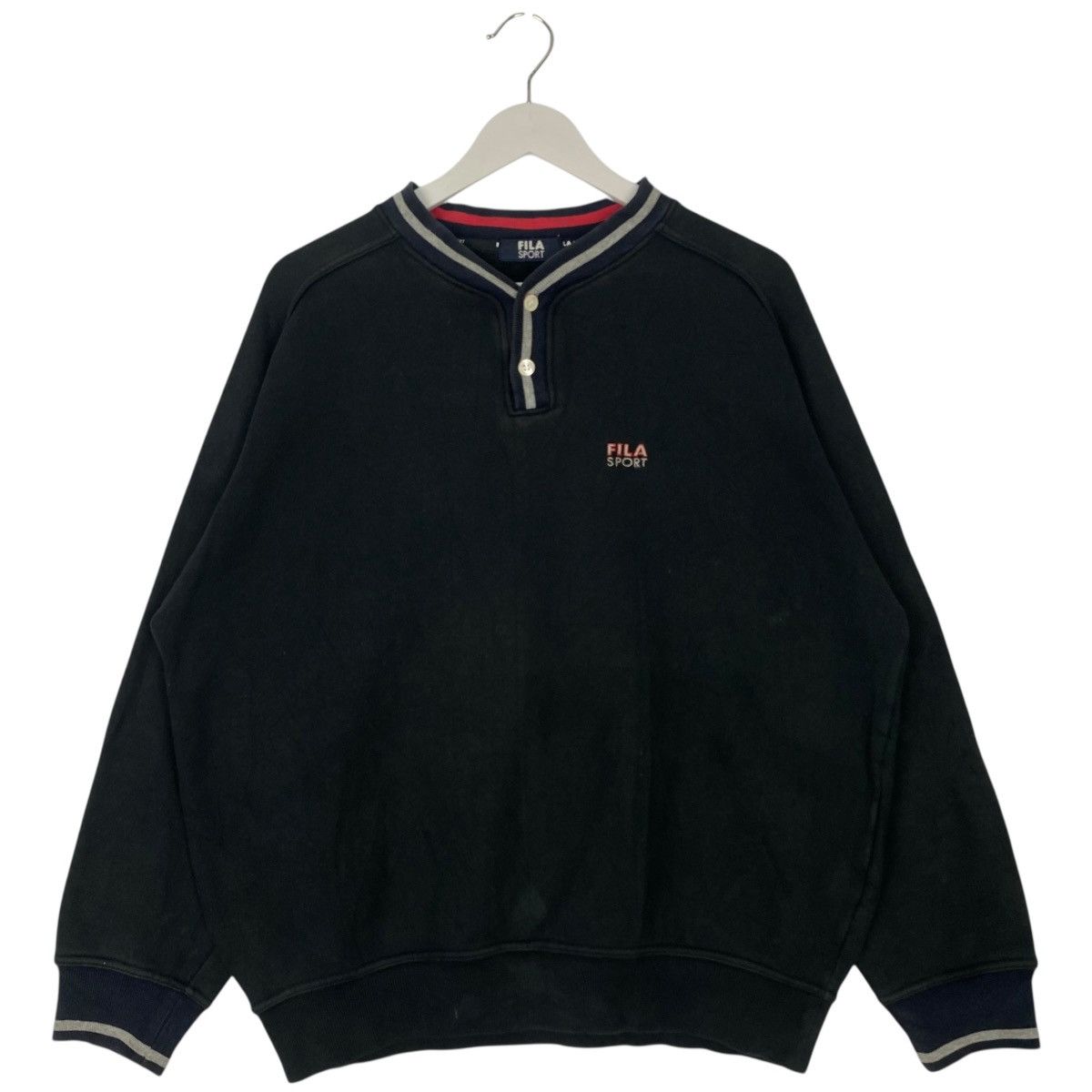 Vintage Vintage Fila Sweatshirt Crewneck Patch Logo Black Size L Size US L / EU 52-54 / 3 - 1 Thumbnail