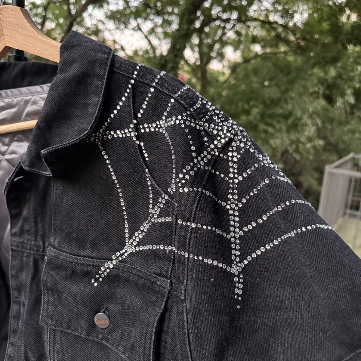 Sp5der Sp5der Worldwide Rhinestone Denim Jacket Size US XXL / EU 58 / 5 - 16 Thumbnail
