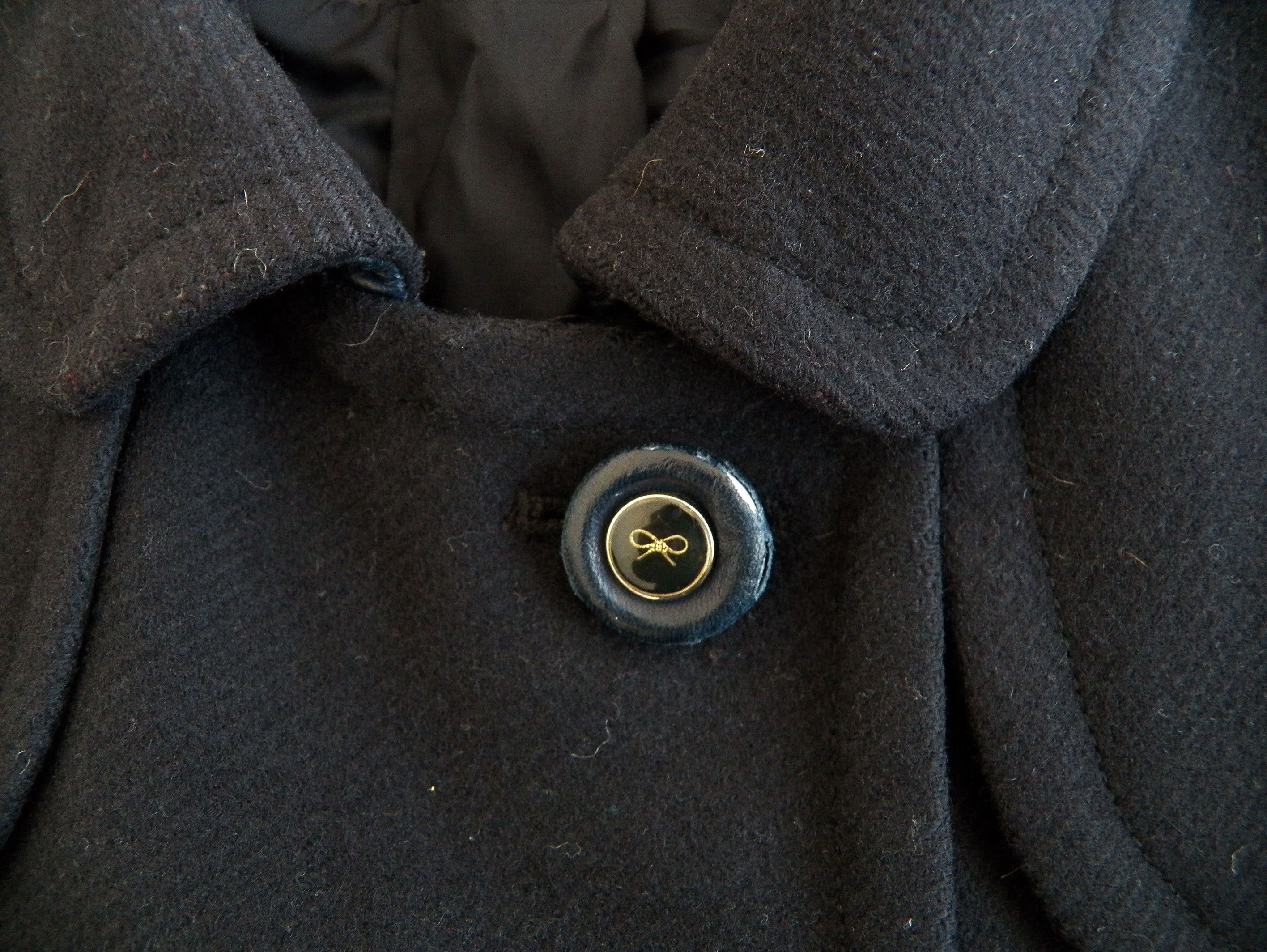 Anya Hindmarch Anya Hindmarch Designer Coat Overcoat Wool Leather Trim Size M / US 6-8 / IT 42-44 - 5 Thumbnail