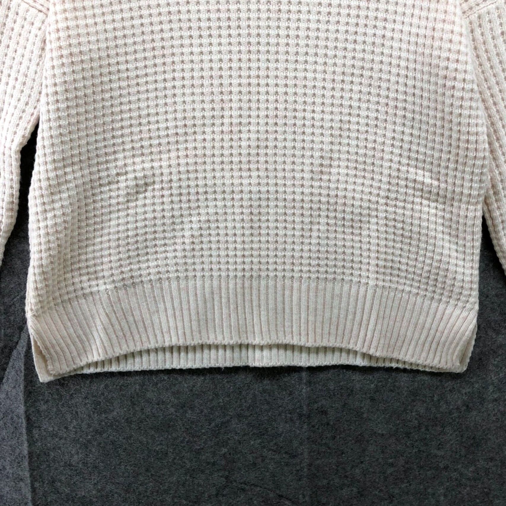 Urban Outfitters VINTAGE Urban Outfitters BDG Waffle Knit Sweater Womens XS Ivory Mock Neck Pullover Long Sleeve Size XS / US 0-2 / IT 36-38 - 4 Thumbnail