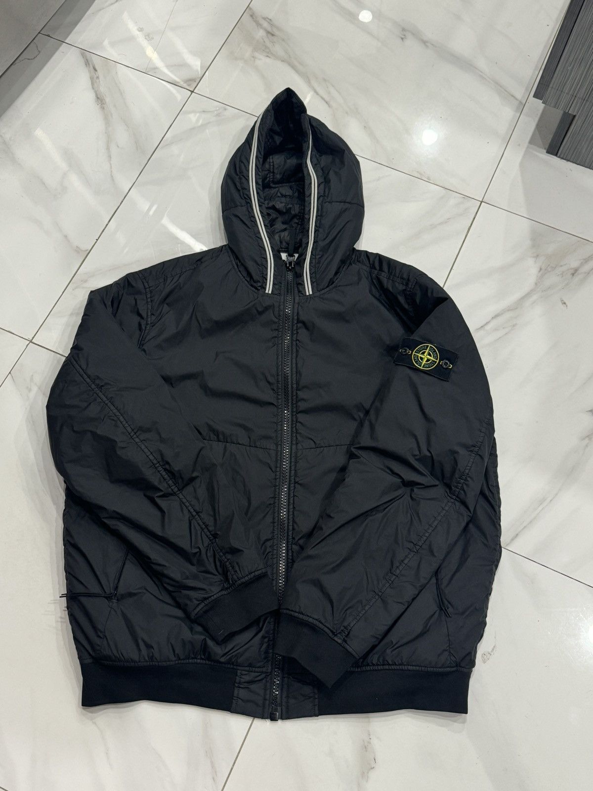 image of Stone Island Hooded Jacket X in Black, Men's (Size 2XL)